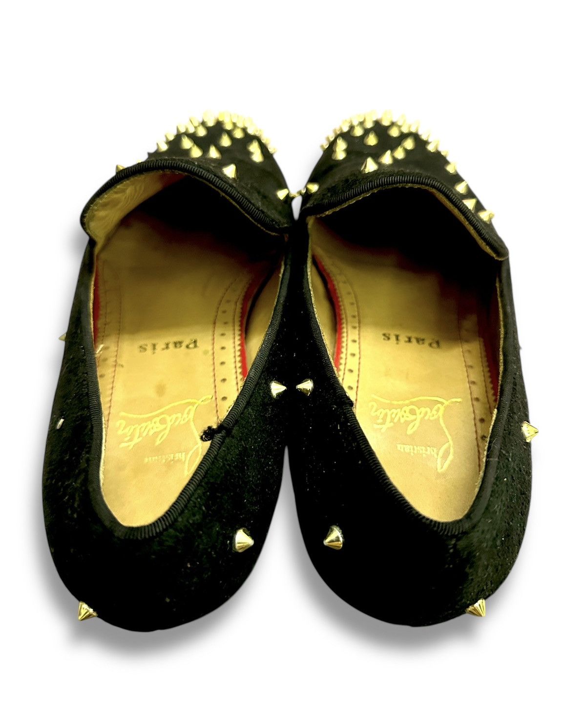 Christian Louboutin Black Suede Christian Louboutin Spikes Slip on Casual Loafer Size US 10 / EU 43 - 14 Thumbnail