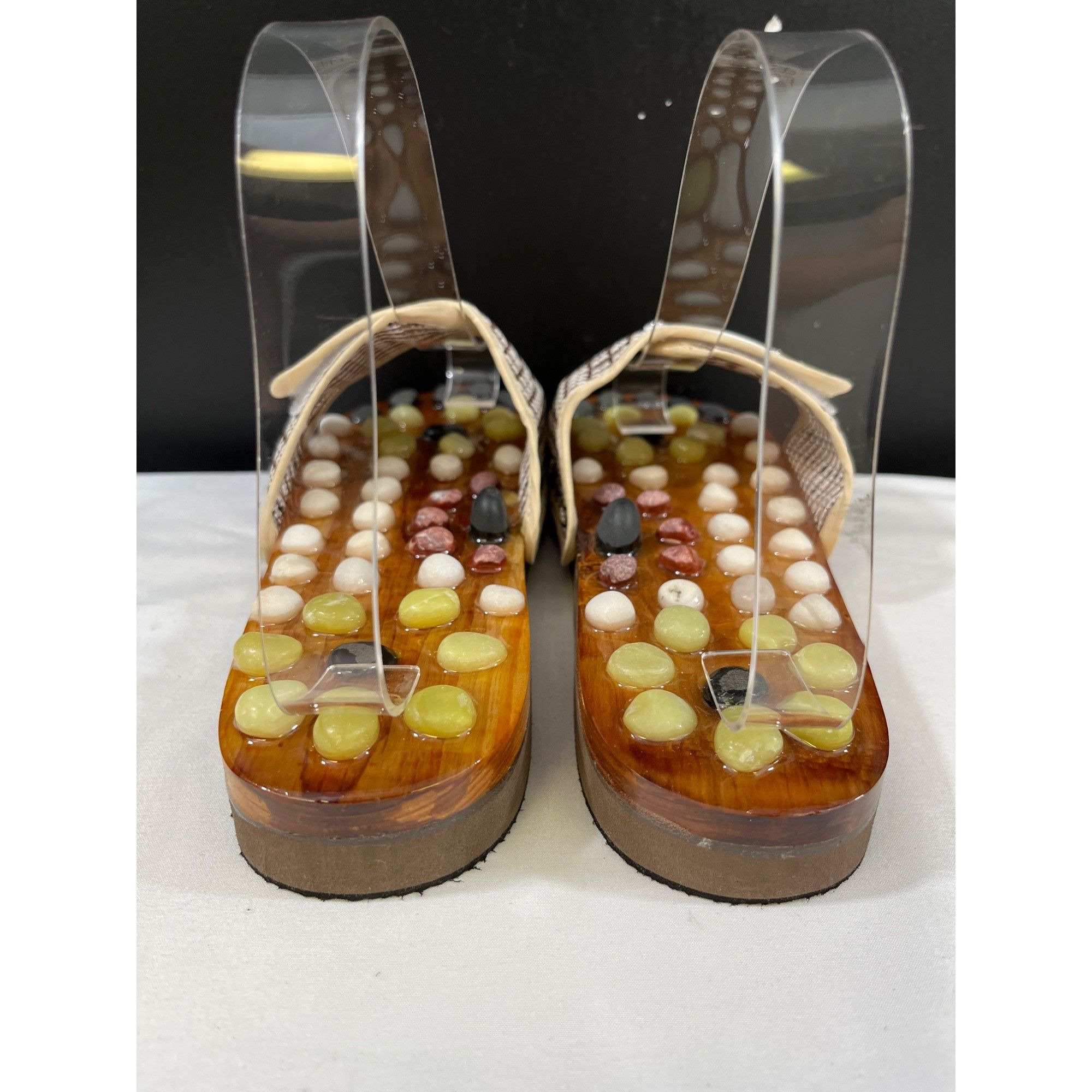 Other Neo Reflecology Womens Tan Stone Massager Sandals Size 6 SKU Size US 6 / IT 36 - 5 Thumbnail