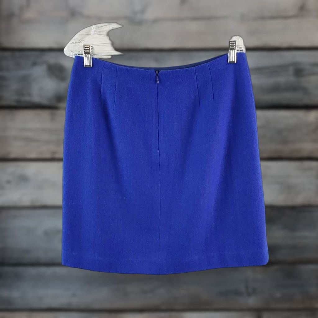 Talbots Talbots Skirt Womens Pencil Sz 4P Blue Wool Blend Lined Petite Short 19" 15" Waist Solid Size 27" / US 4 / IT 40 - 1 Thumbnail
