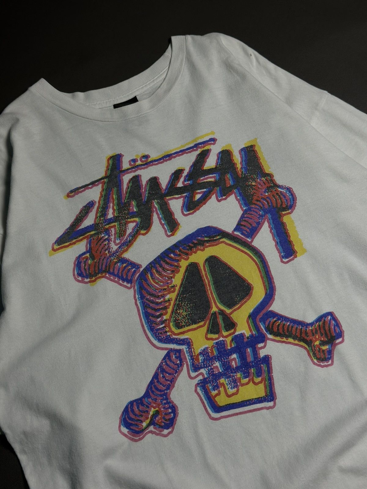 Stussy 𝙑𝙞𝙣𝙩𝙖𝙜𝙚 𝙎𝙩𝙪𝙨𝙨𝙮 𝙂𝙡𝙞𝙩𝙘𝙝 𝙎𝙠𝙪𝙡𝙡 𝙎𝙝𝙞𝙧𝙩 Size US XL / EU 56 / 4 - 2 Thumbnail