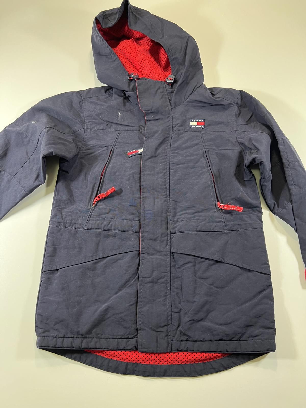 Tommy Hilfiger Tommy Hilfiger Youth Navy and Red Hooded Jacket S/P Size US S / EU 44-46 / 1 - 1 Thumbnail