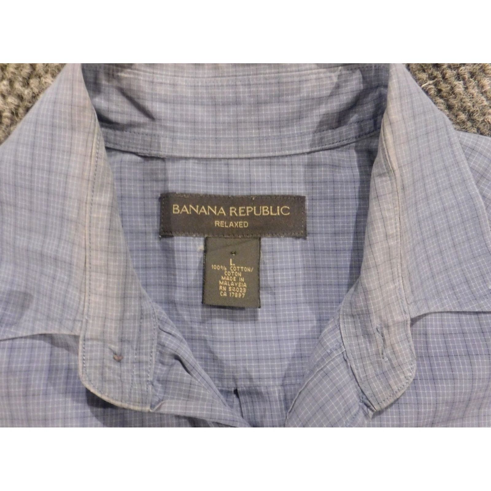 Banana Republic Banana Republic Shirt L Blue Plaid Long Sleeve Button-Up Collared Casual Button-Down Mens Regular Cotton Knit Pocketed Relaxed Vintage No Size US L / EU 52-54 / 3 - 6 Thumbnail