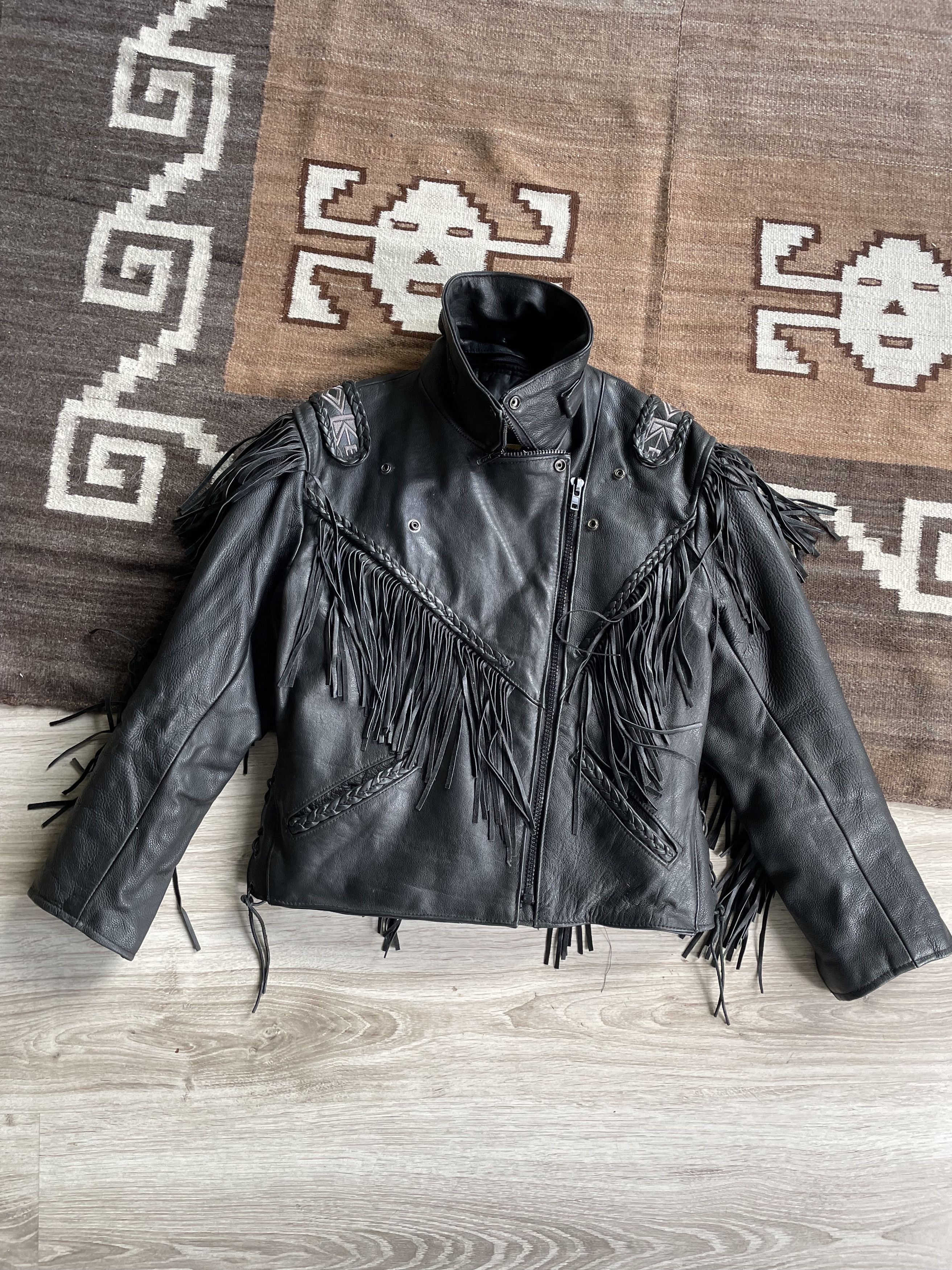 Cowboy Equipment Heros by Held Vintage Leather Fringed Biker Jacket 6922AC Size L / US 10 / IT 46 - 2 Thumbnail