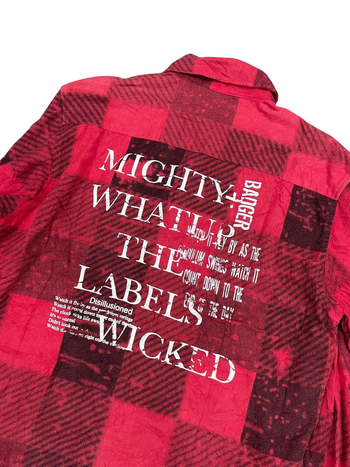 Japanese Brand 2000s Badger - Y2K Poem Bloody Red Shirt ifsixwasnine Lgb Size US M / EU 48-50 / 2 - 5 Thumbnail