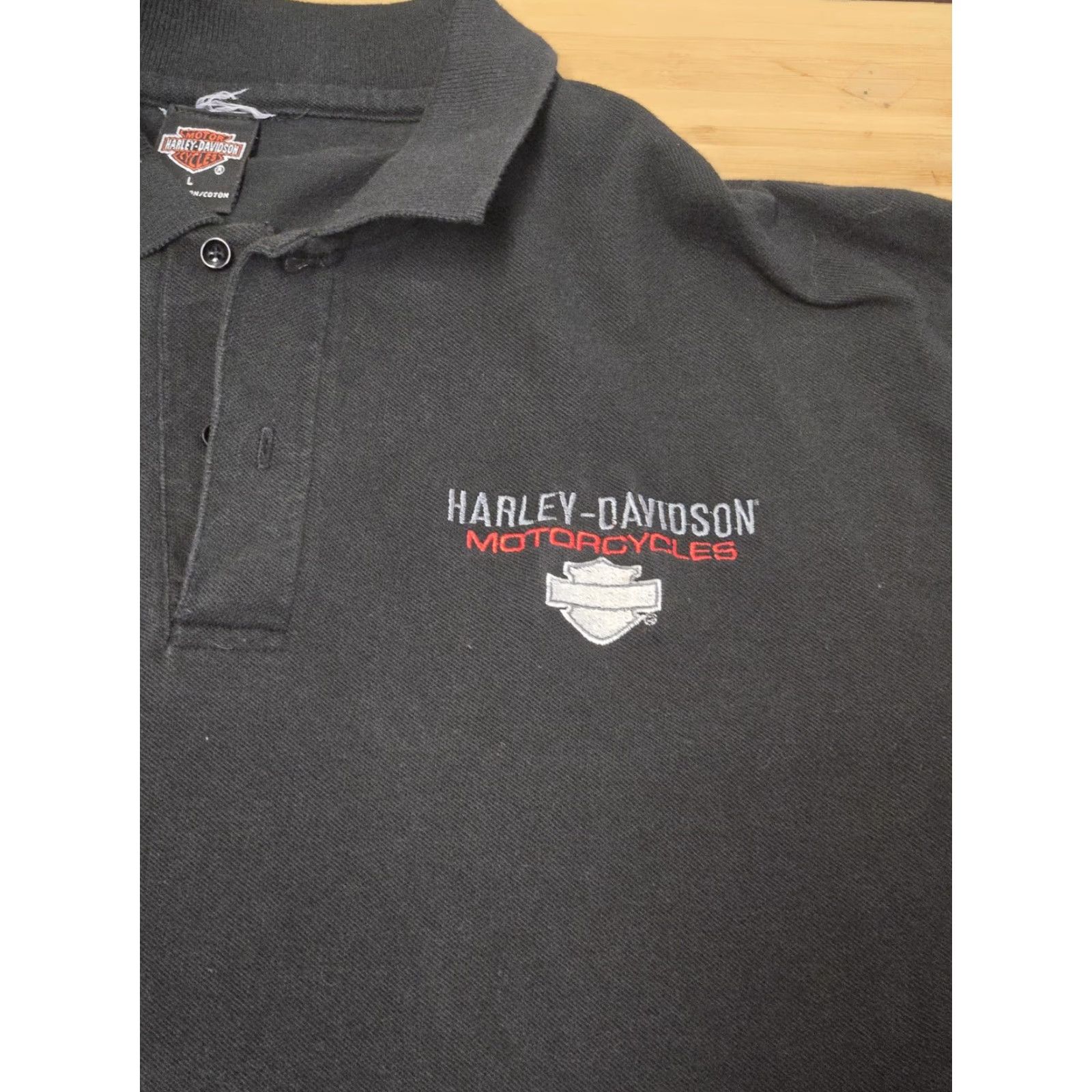 Harley Davidson VINTAGE Harley-Davidson Shirt Mens L Black Polo 90s Sturgis South Dakota Rider Mens Size US L / EU 52-54 / 3 - 2 Thumbnail