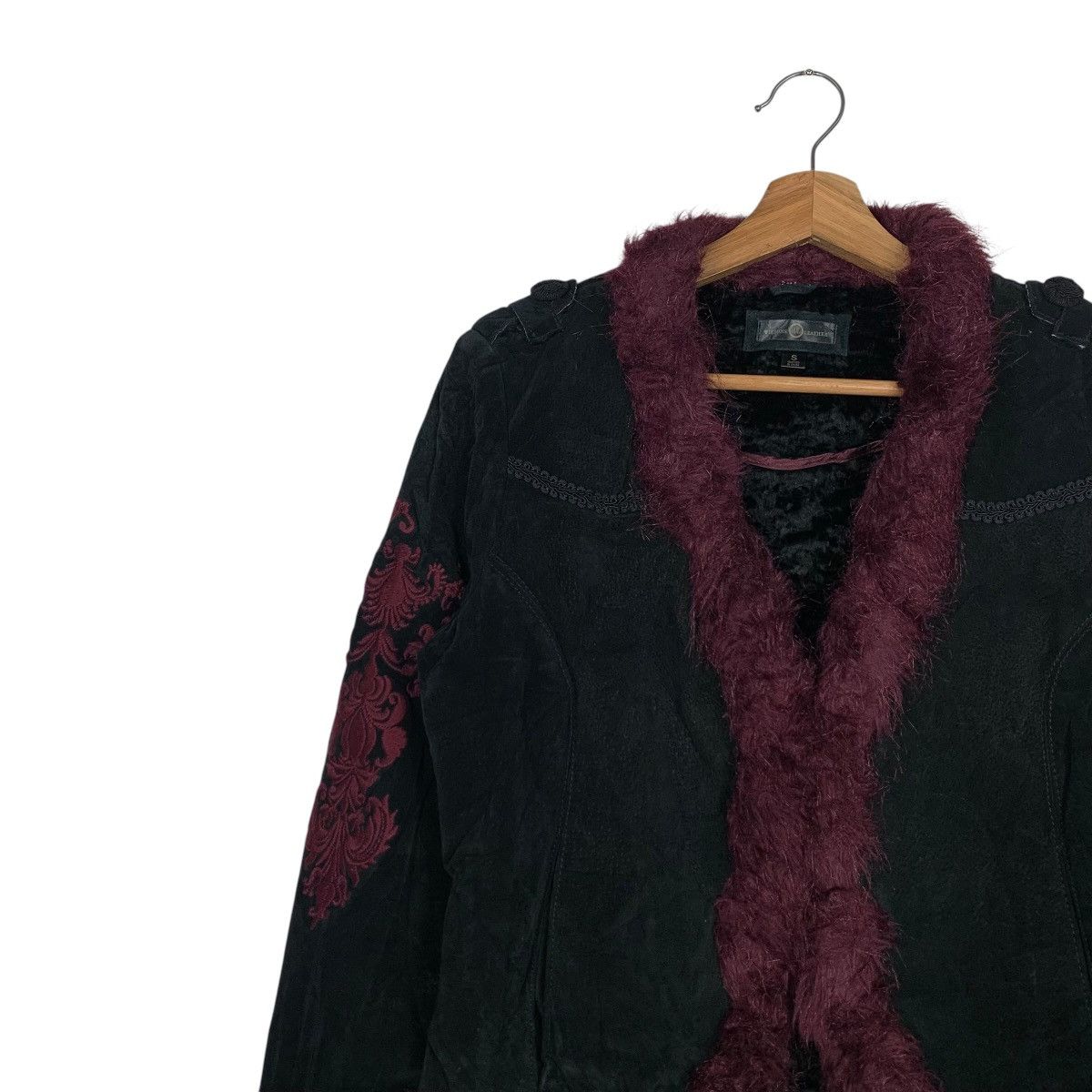 Wilsons Leather WILSONS LEATHER Fur Lined Suede Jacket Crop Jacket #2166-C95 Size S / US 4 / IT 40 - 6 Thumbnail
