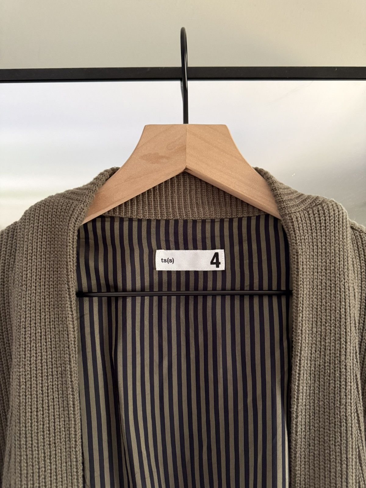 Ts(S) Rib Stitch Cotton Jersey Lined Easy Cardigan (Olive) Size US XL / EU 56 / 4 - 2 Thumbnail