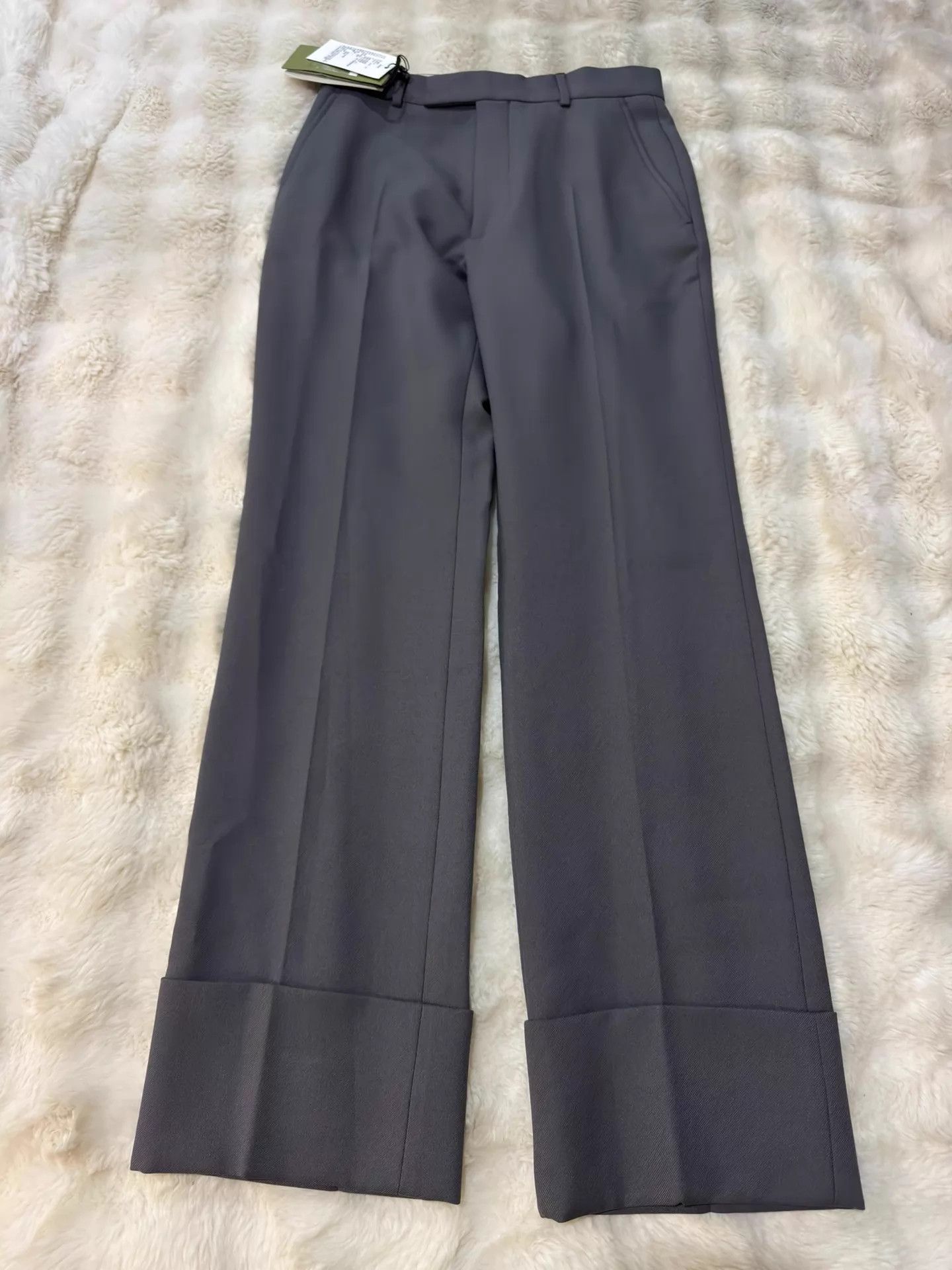 Gucci Gucci Gray Straight Wide-Leg Pants Size 44 New with Tags Size US 28 / EU 44 - 1 Thumbnail
