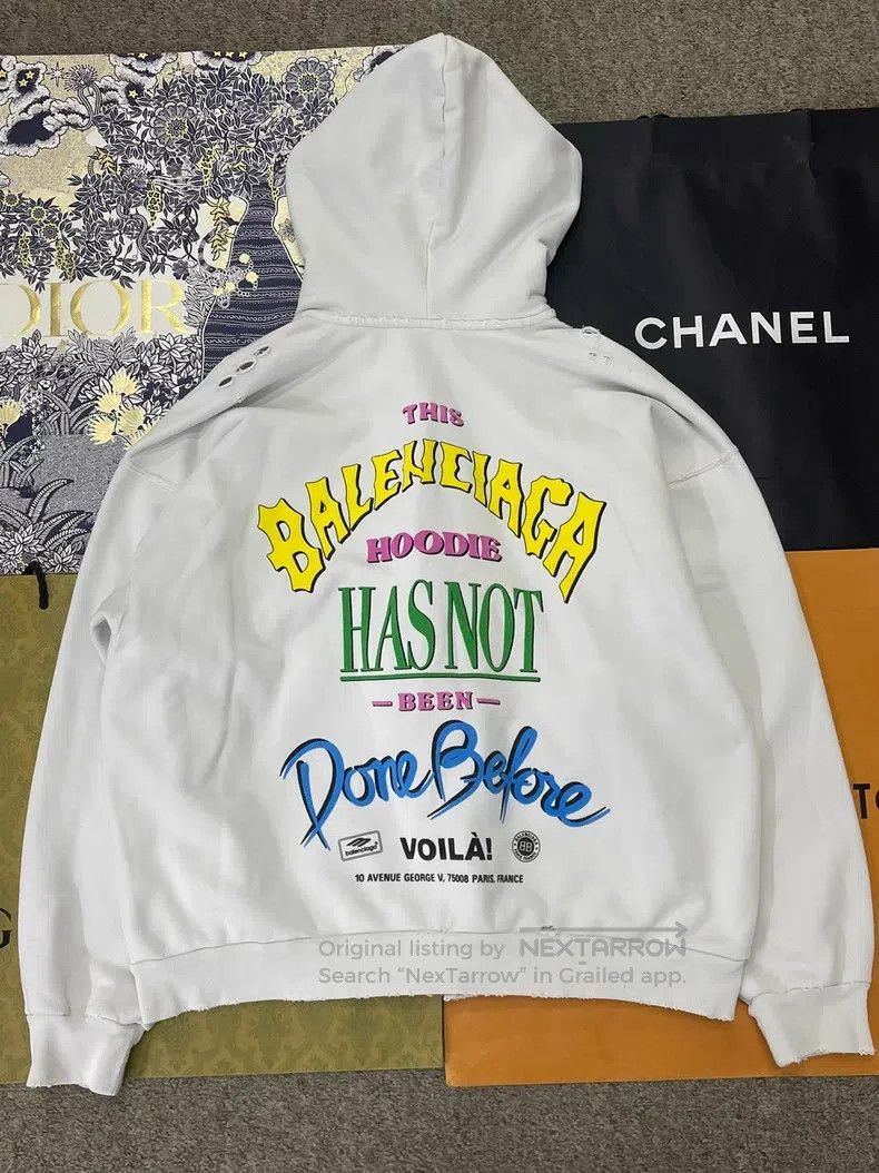Balenciaga Balenciaga Printed Zip-up Hooded Sweatshirt Size US XS / EU 42 / 0 - 2 Thumbnail