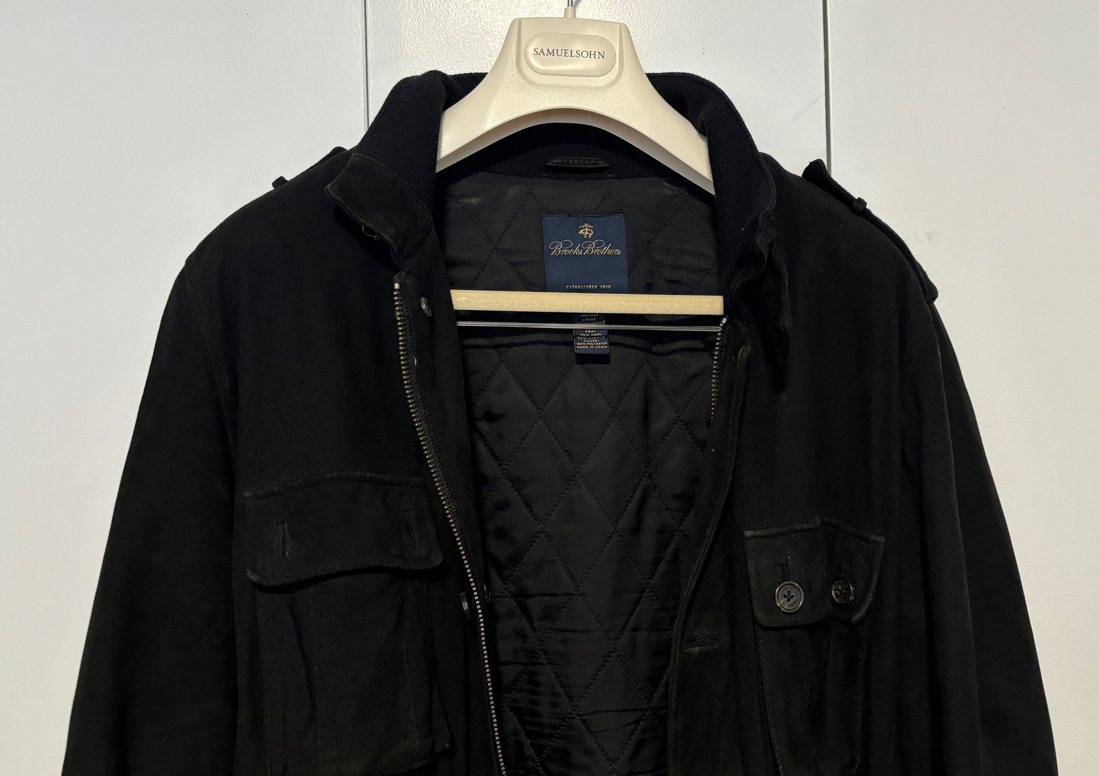 Brooks Brothers $950 Black Suede Field Jacket Size US M / EU 48-50 / 2 - 5 Thumbnail
