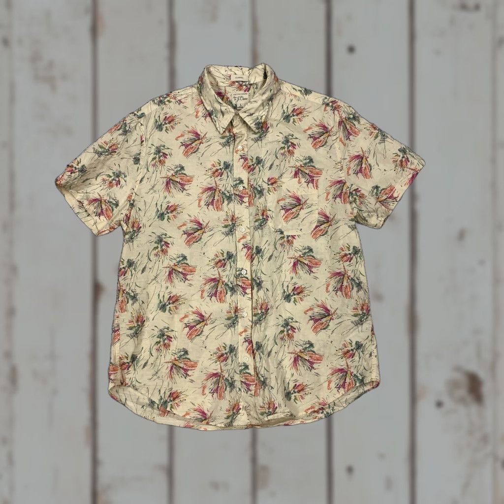 J.Crew J.CREW Shirt Linen Blend Men's Large Short Sleeve Beige Button Up Beach Size US L / EU 52-54 / 3 - 1 Thumbnail