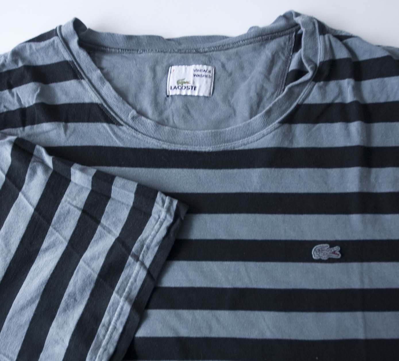 Lacoste Lacoste T Shirt Size 7/ XXL Vintage Washed Stripe Size US XXL / EU 58 / 5 - 2 Thumbnail