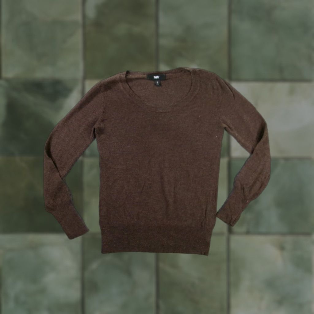 Mossimo Mossimo Sweater Women Small Brown Pullover Long Sleeve Round Neck Classic Cozy Size S / US 4 / IT 40 - 1 Thumbnail