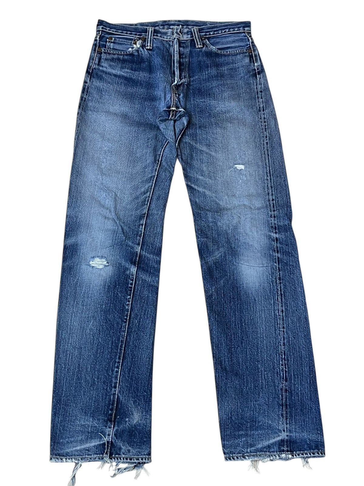 The Flat Head Sick🔥Japanese denim THE FLAT HEAD distressed selvedge jeans Size US 30 / EU 46 - 2 Thumbnail