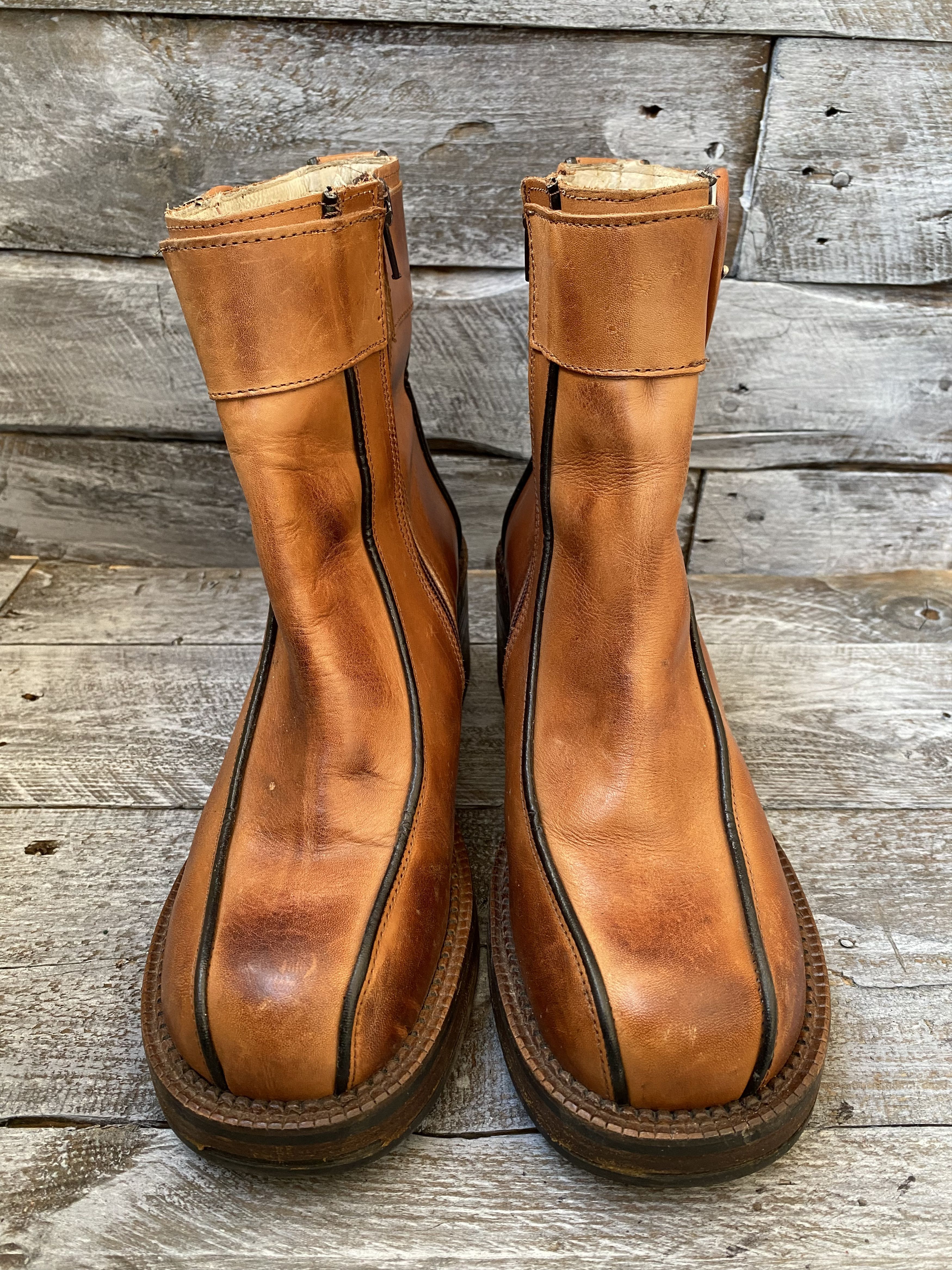 Dockers × Vintage Vintage, Dockers Y2k brown leather boots sz38 Size US 7.5 / IT 37.5 - 2 Thumbnail