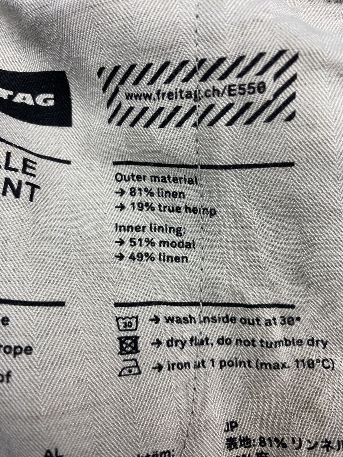 Freitag Freitag E550-18 Male Dark Blue Linen Work Pants Size US 31 - 14 Thumbnail