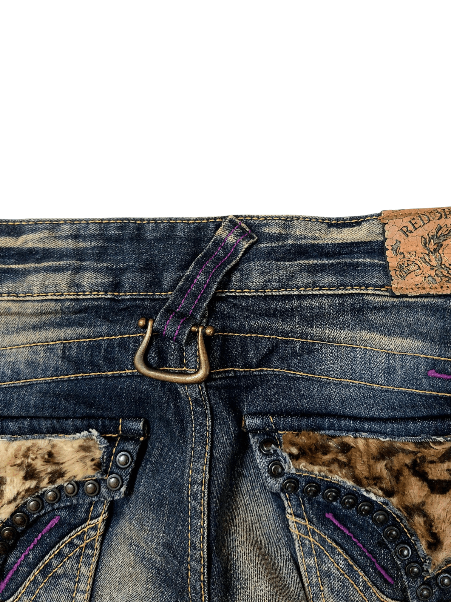 Japanese Brand 🔥Red Pepper Jeans Flare Studded Fax Fur JAPAN Market Size 30" / US 8 / IT 44 - 15 Thumbnail