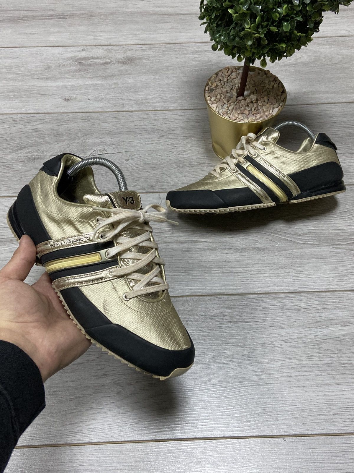 Adidas Y-3 Yohji vintage leather gold boxers trainers sneakers Size US 8.5 / EU 41-42 - 1 Thumbnail