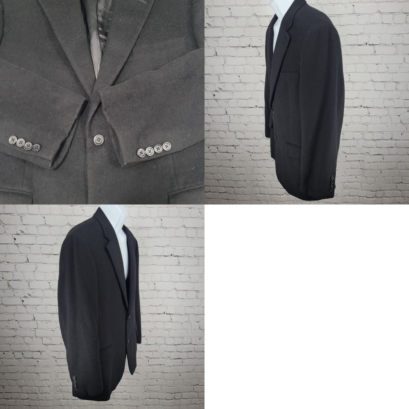 Club Room Club Room Blazer 42S Black Wool Silk Cashmere 2 Button Vented Notch Sport Coat Size 42R - 9 Thumbnail