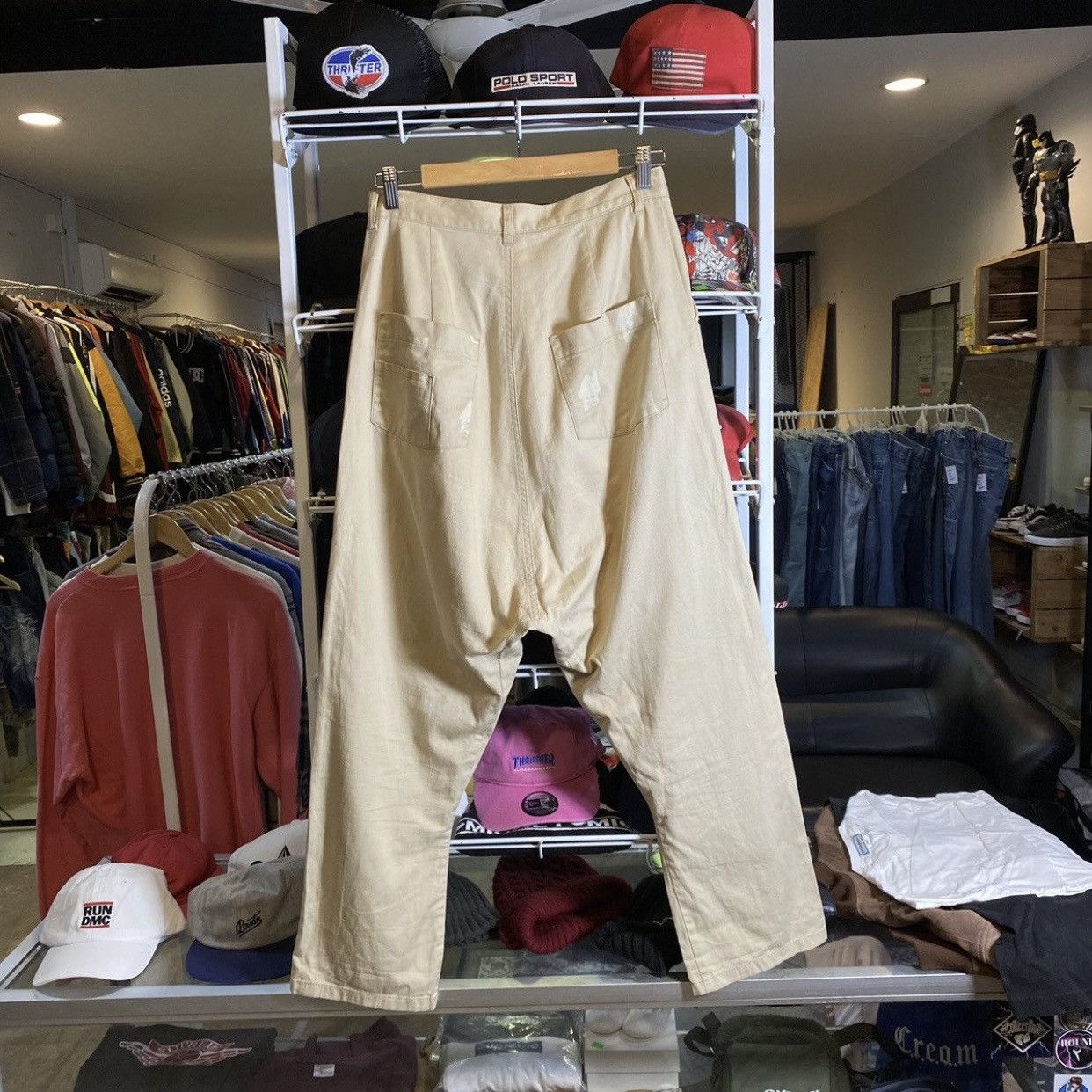 Ne-Net Ne-net Beige All Over House Print Pants Relaxed Wide Leg 30 Size US 30 / EU 46 - 2 Thumbnail