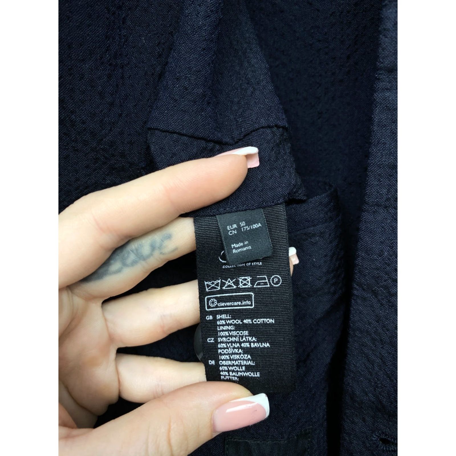 Cos COS Blazer - Wool Cotton Jacket - Blue - Size M - COS Mens - Regular - Button Closure - 50 (M) Size 40R - 4 Thumbnail