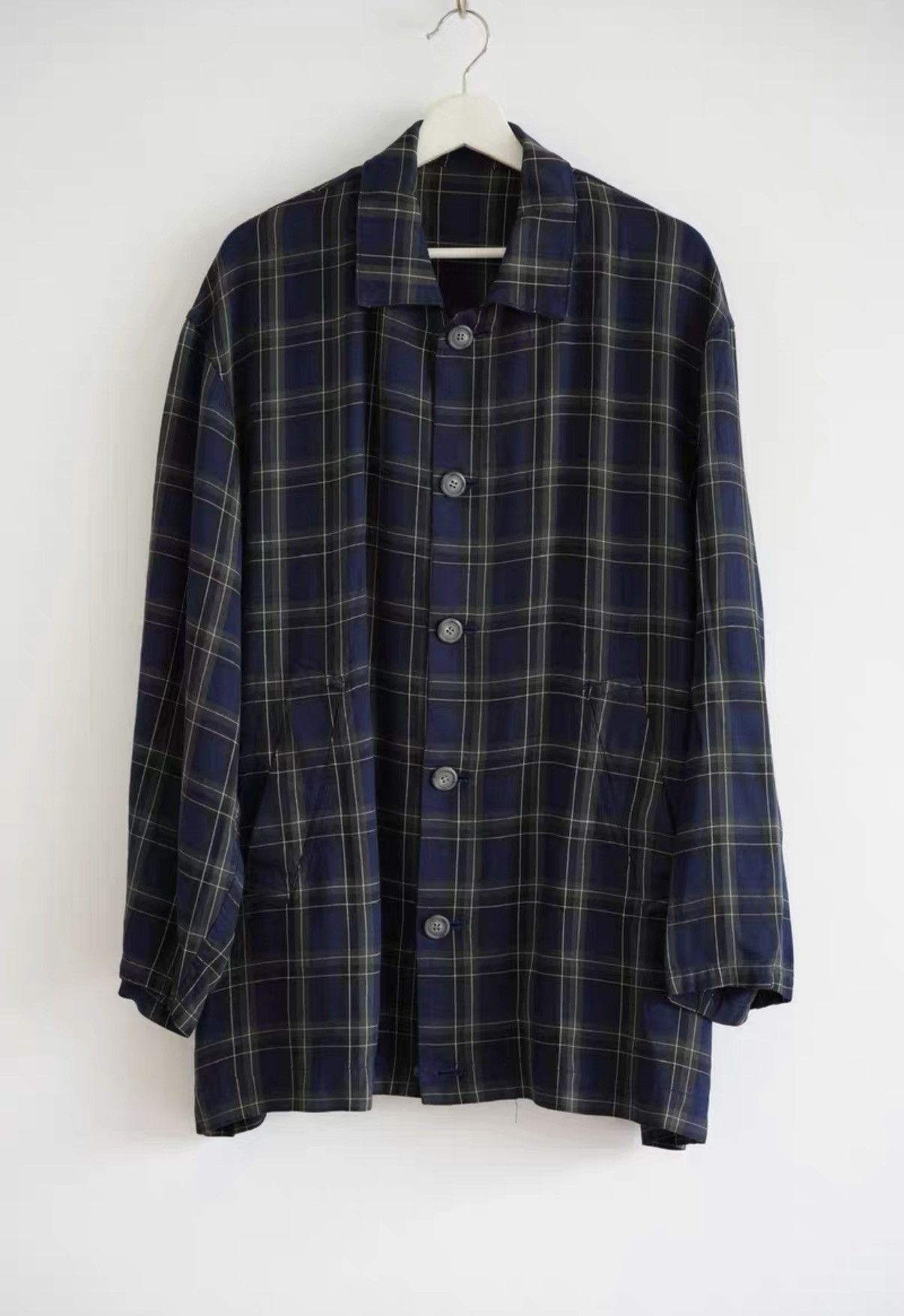 Yohji Yamamoto Yohji Yamamoto 90s Blue-Green Plaid Jacket K4 Size US M / EU 48-50 / 2 - 1 Thumbnail