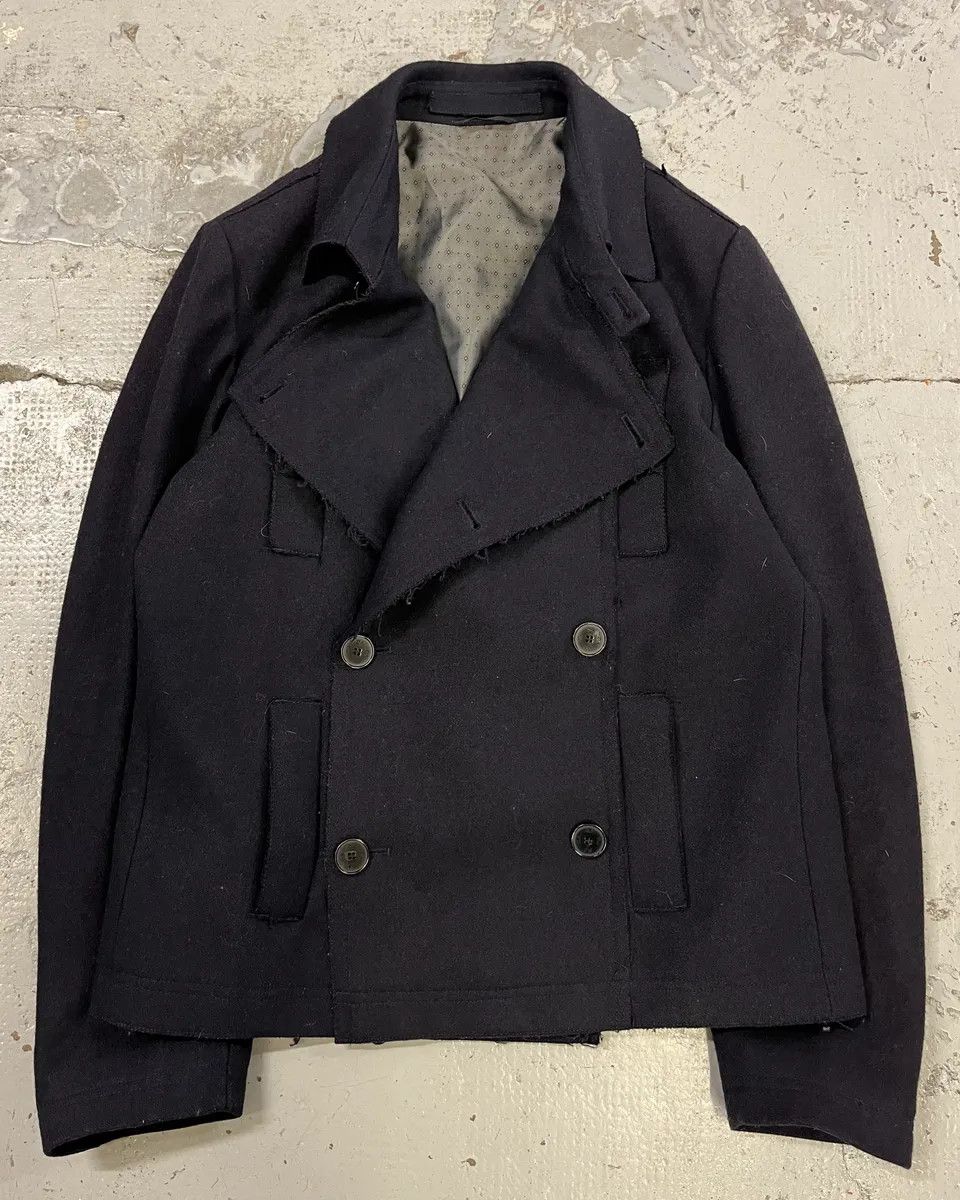 Daniele Alessandrini Daniele Alessandrini Navy Wool Double-Breasted Coat Size US M / EU 48-50 / 2 - 1 Thumbnail