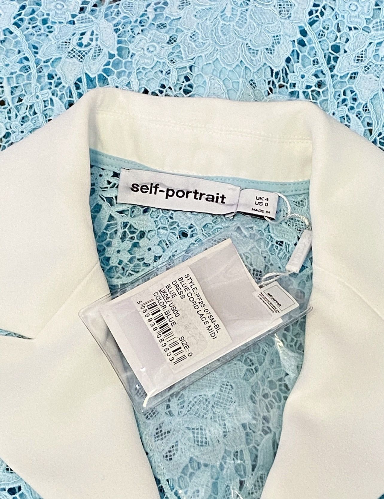 Self-Portrait SELF-PORTRAIT Cord Belted Lace Midi Shirtdress size 0 Size XS / US 0-2 / IT 36-38 - 9 Thumbnail
