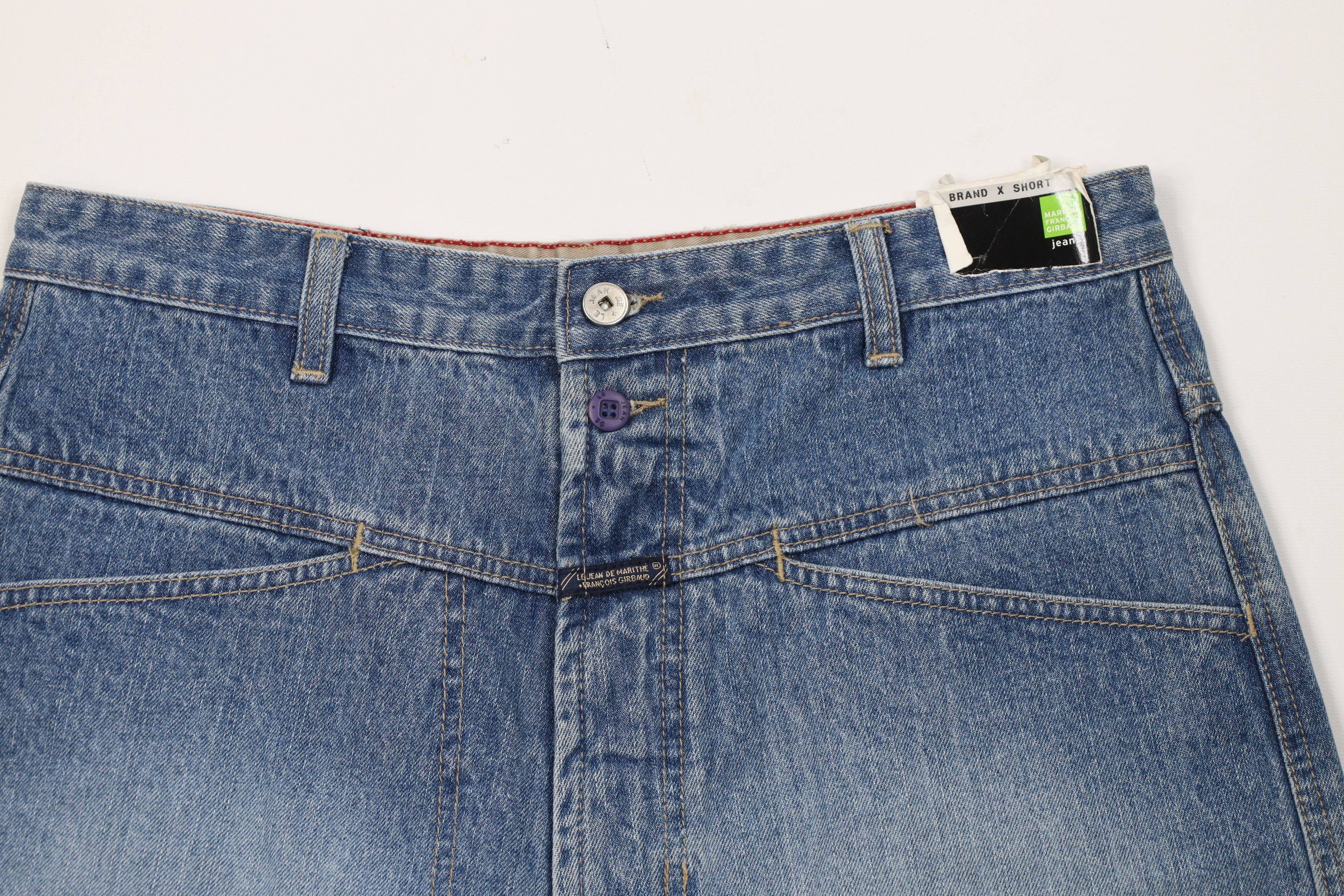 Marithe + Francois Girbaud Deadstock Vintage 90s Marithe Francois Girbaud Denim Shorts Size US 32 / EU 48 - 2 Thumbnail
