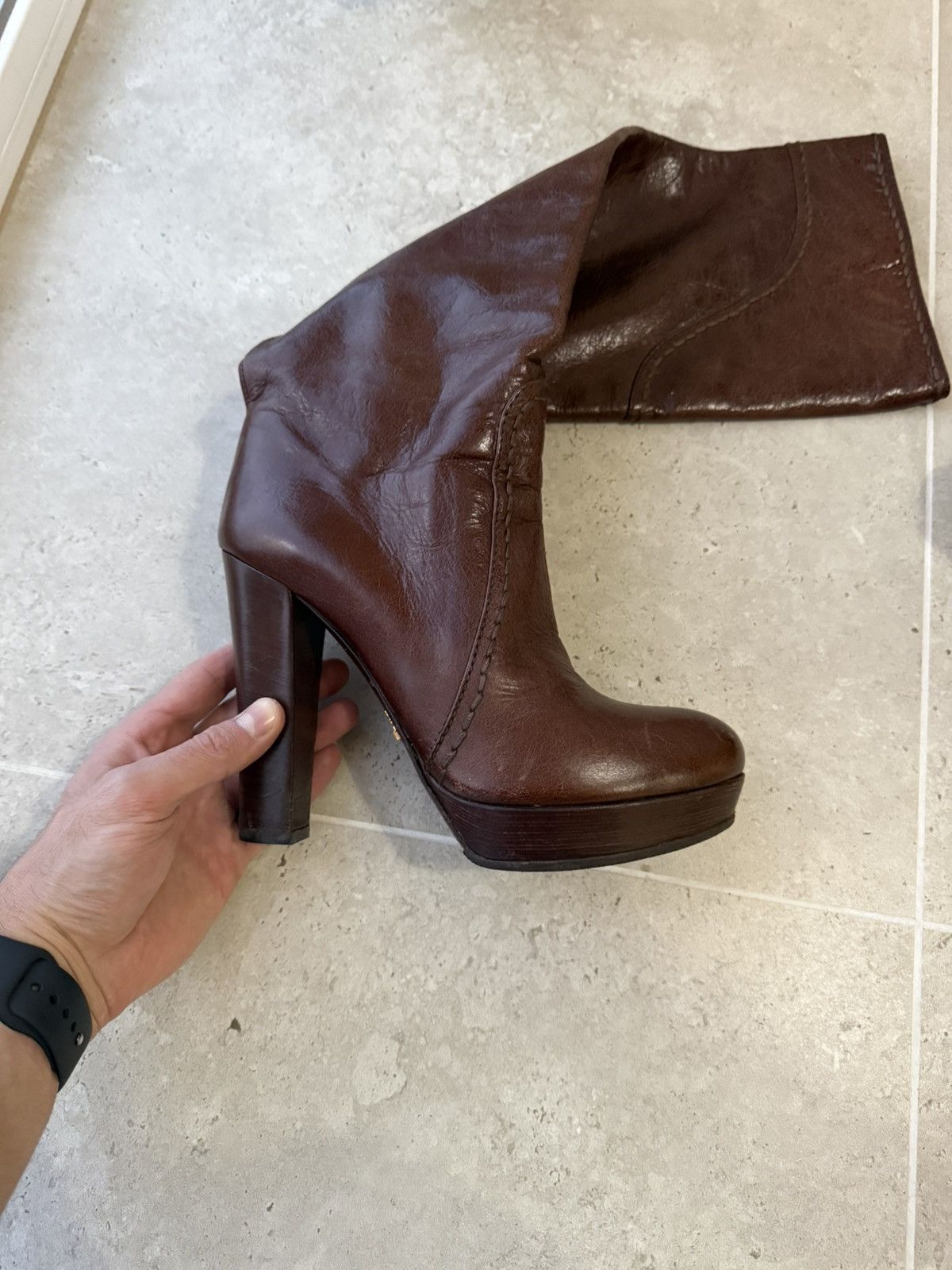 Prada Prada Leather Boots Brown Size US 8 / IT 38 - 6 Thumbnail