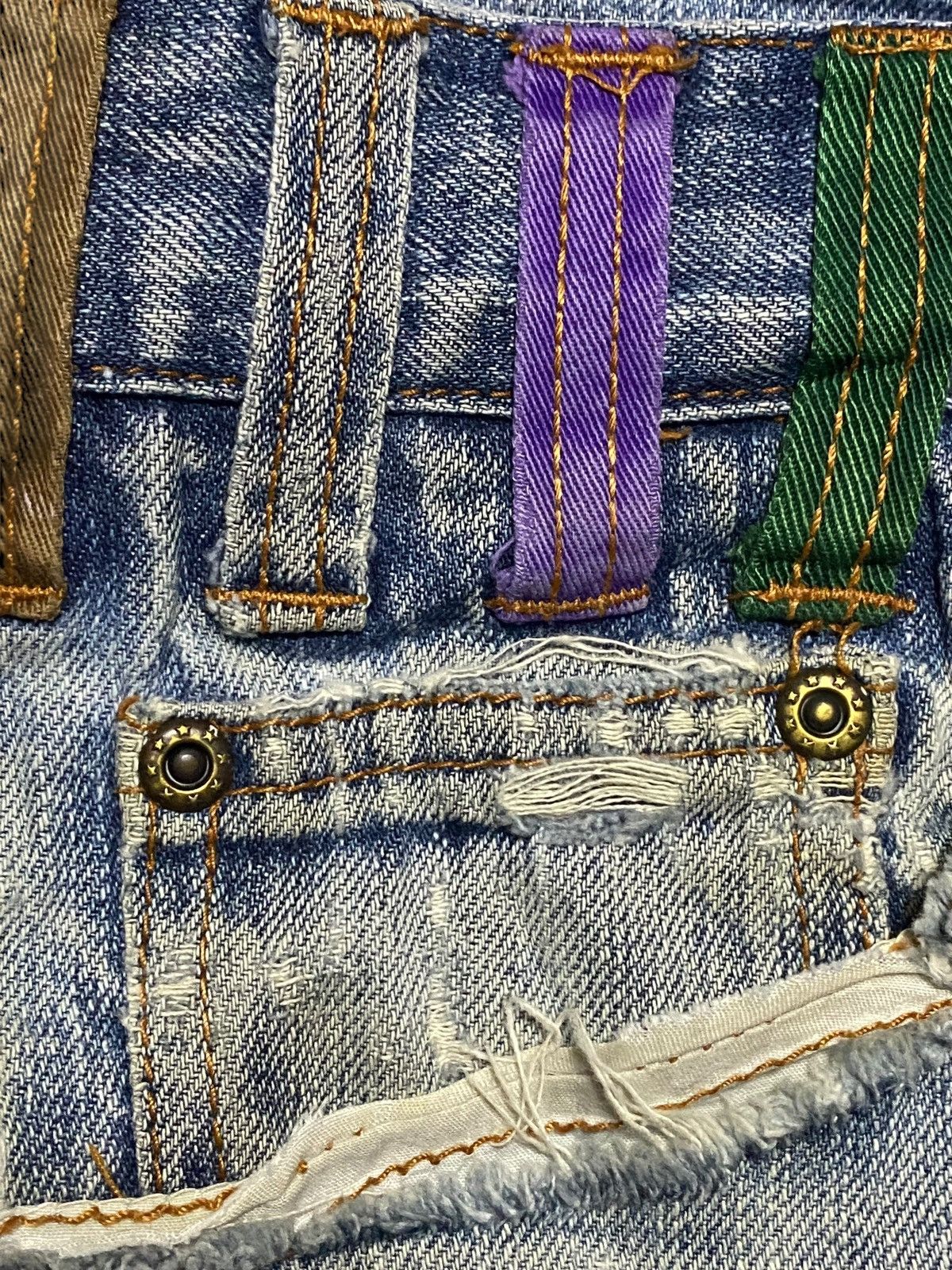 Japanese Brand Japanese Brand Nylaus Thunder Double Waist Trash Loose Jeans Size US 30 / EU 46 - 12 Thumbnail