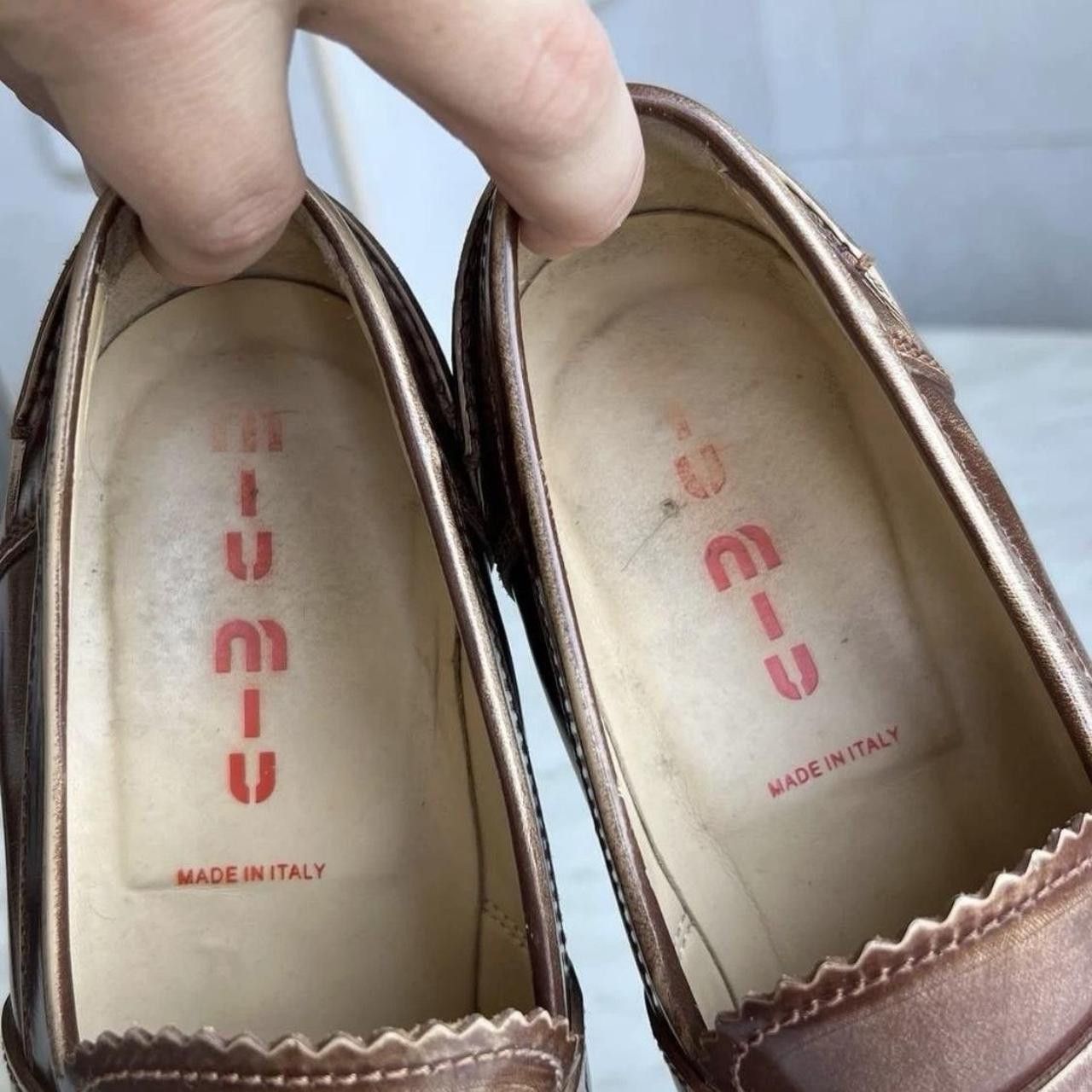 Miu Miu Vintage Miu Miu Men’s Brown Patina Leather Penny Loafers Size US 8.5 / EU 41-42 - 7 Thumbnail