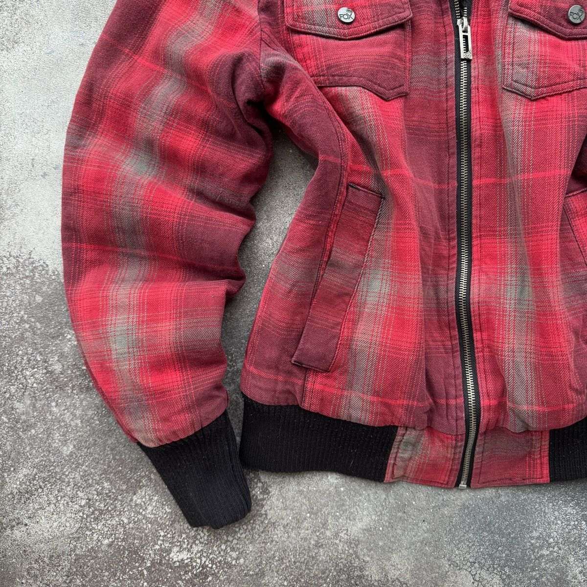 Fox Racing Fox Racing Y2K Grunge Biker Style Faux Fur Plaid Jacket Size L / US 10 / IT 46 - 5 Thumbnail
