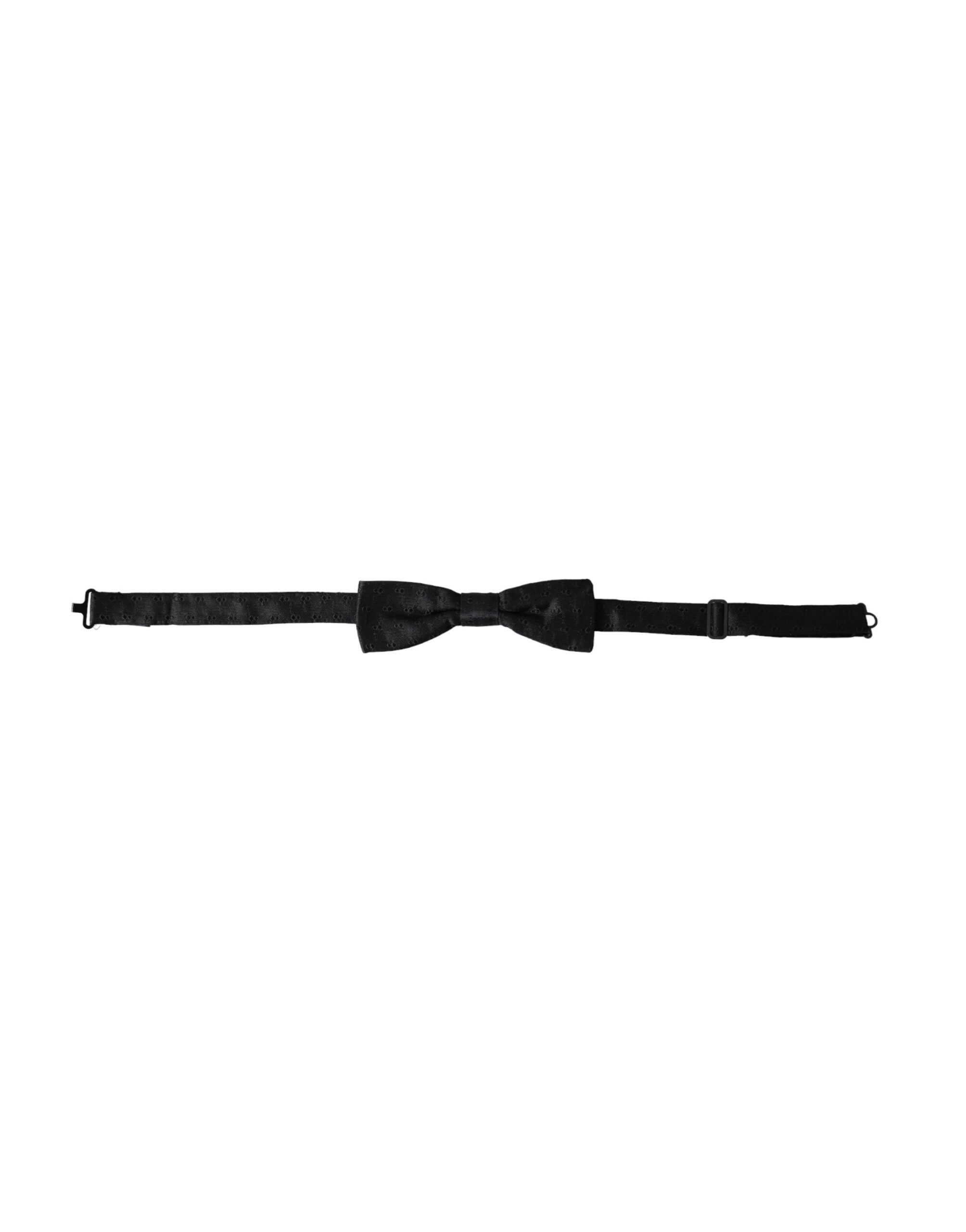 Dolce & Gabbana Black Silk Patterned Adjustable Neck Men Bow Men's Tie Size ONE SIZE - 1 Thumbnail