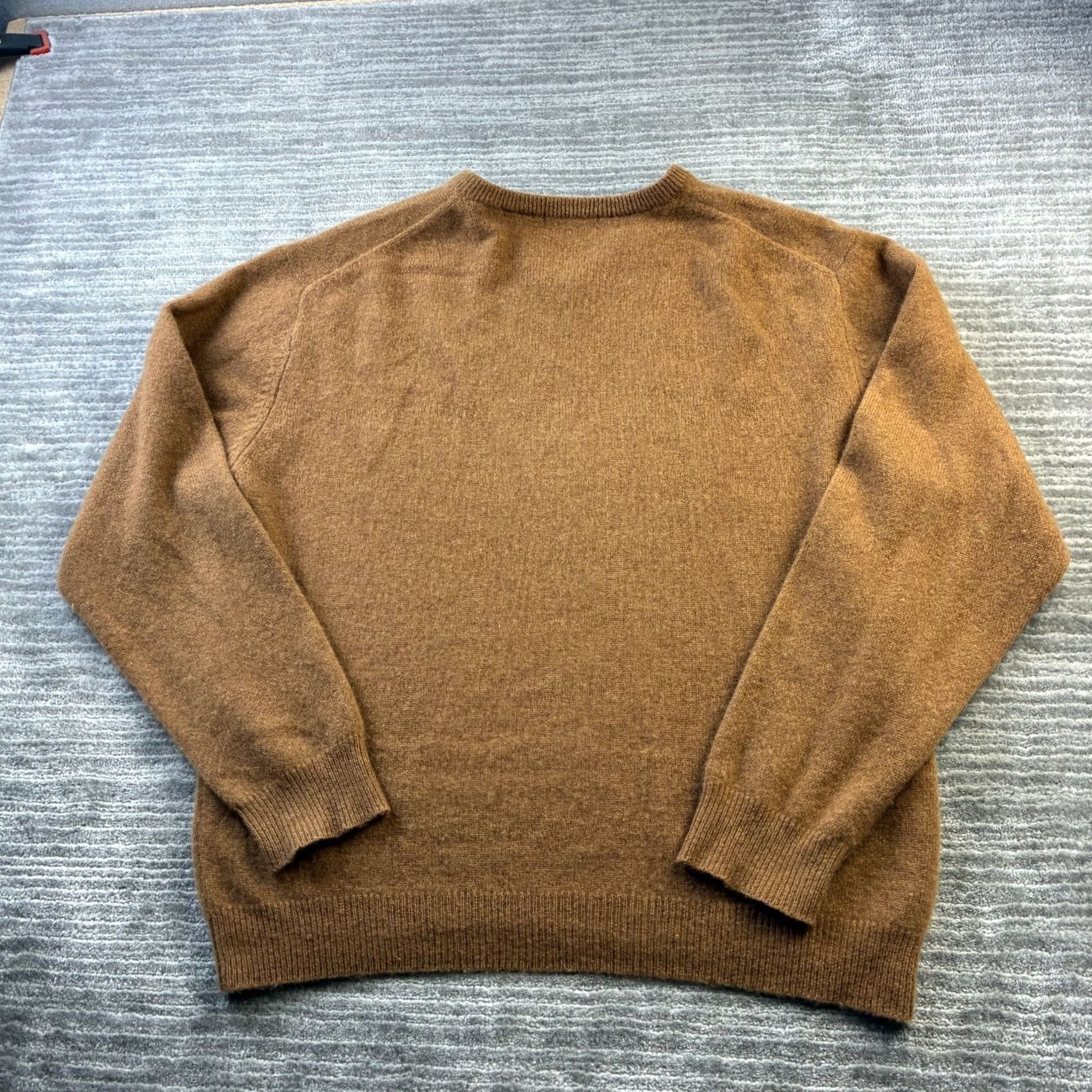Vintage VINTAGE Cashmere Sweater Mens Large Brown Knit Luxury Pullover V Neck Size US L / EU 52-54 / 3 - 2 Thumbnail