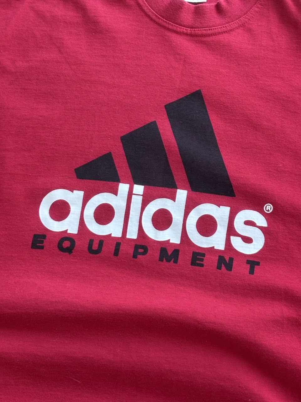 Adidas Vintage Adidas Equipment big logo red shirt mens Size US L / EU 52-54 / 3 - 4 Thumbnail