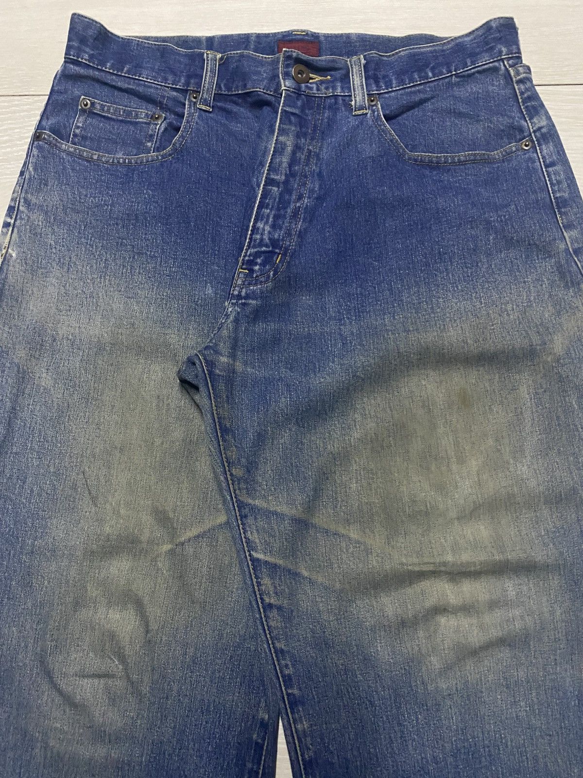 Japanese Brand Vintage Japanese Brand Iyb Mud Wash Tappered Leg Jeans Size US 31 - 3 Thumbnail