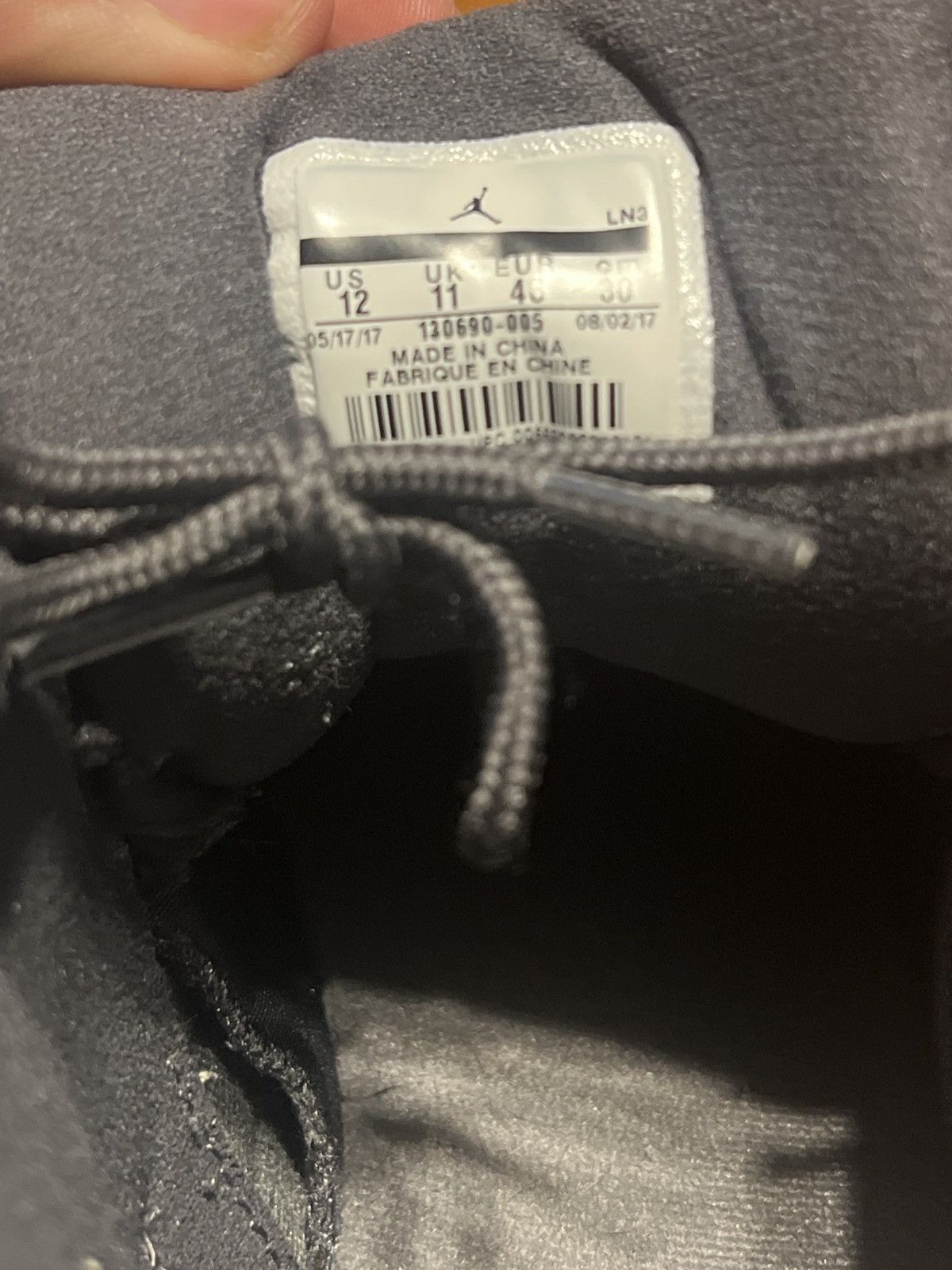 Jordan Brand Jordan 12 Retro Dark Grey Size US 12 / EU 45 - 3 Thumbnail