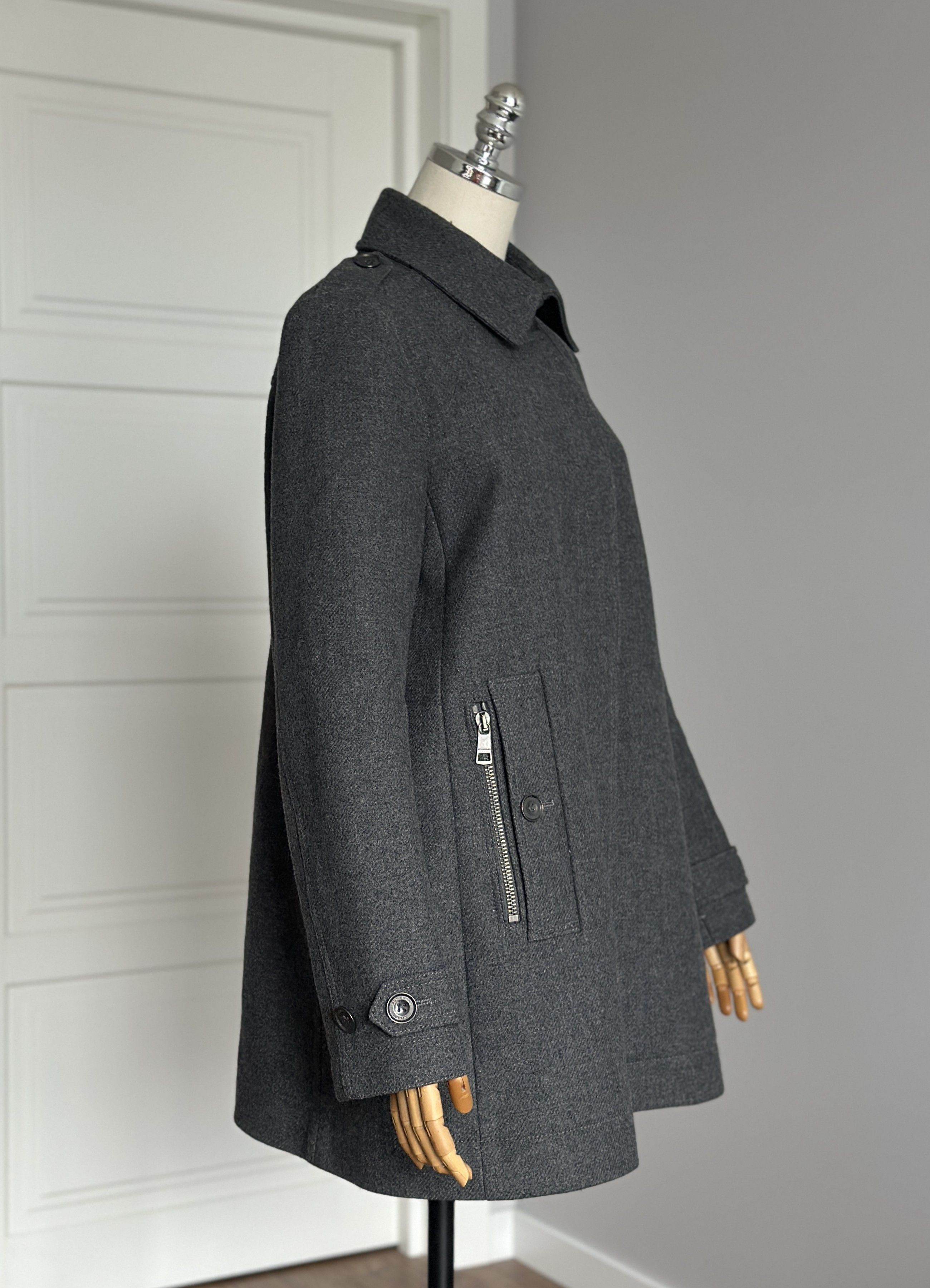 Burberry BURBERRY BRIT Women's Wool Coat Grey UK14 US12 ITA48 GER42 Size L / US 10 / IT 46 - 9 Thumbnail