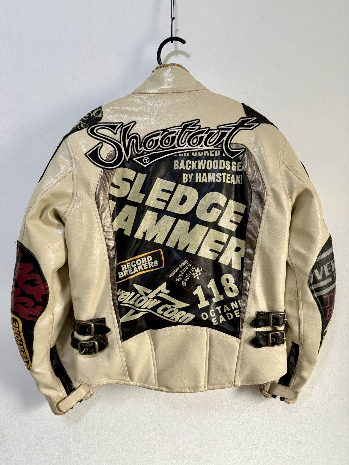 YELLOW CORN Yellow corn Sledge Hammer motorcycle Fully leather jacket Size US L / EU 52-54 / 3 - 9 Thumbnail