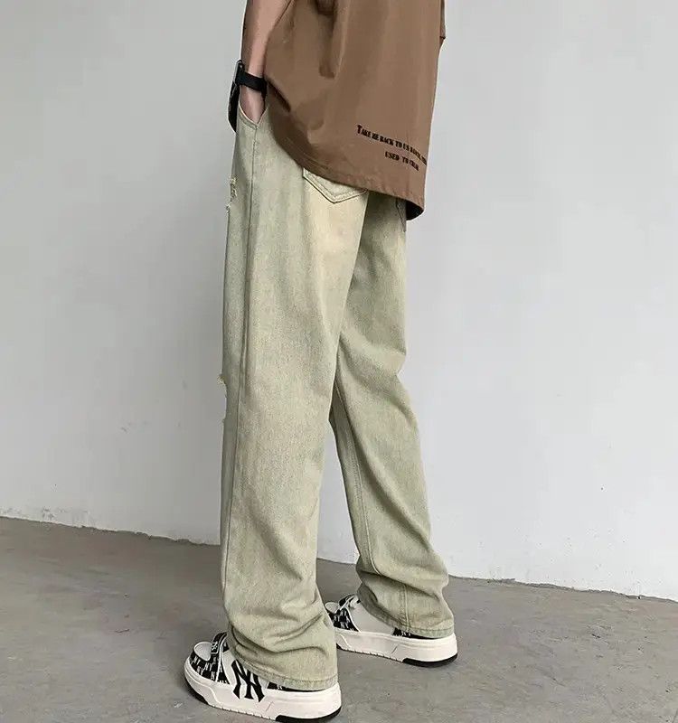 Japanese Brand Retro straight high street distressed jeans Size US 32 / EU 48 - 6 Thumbnail