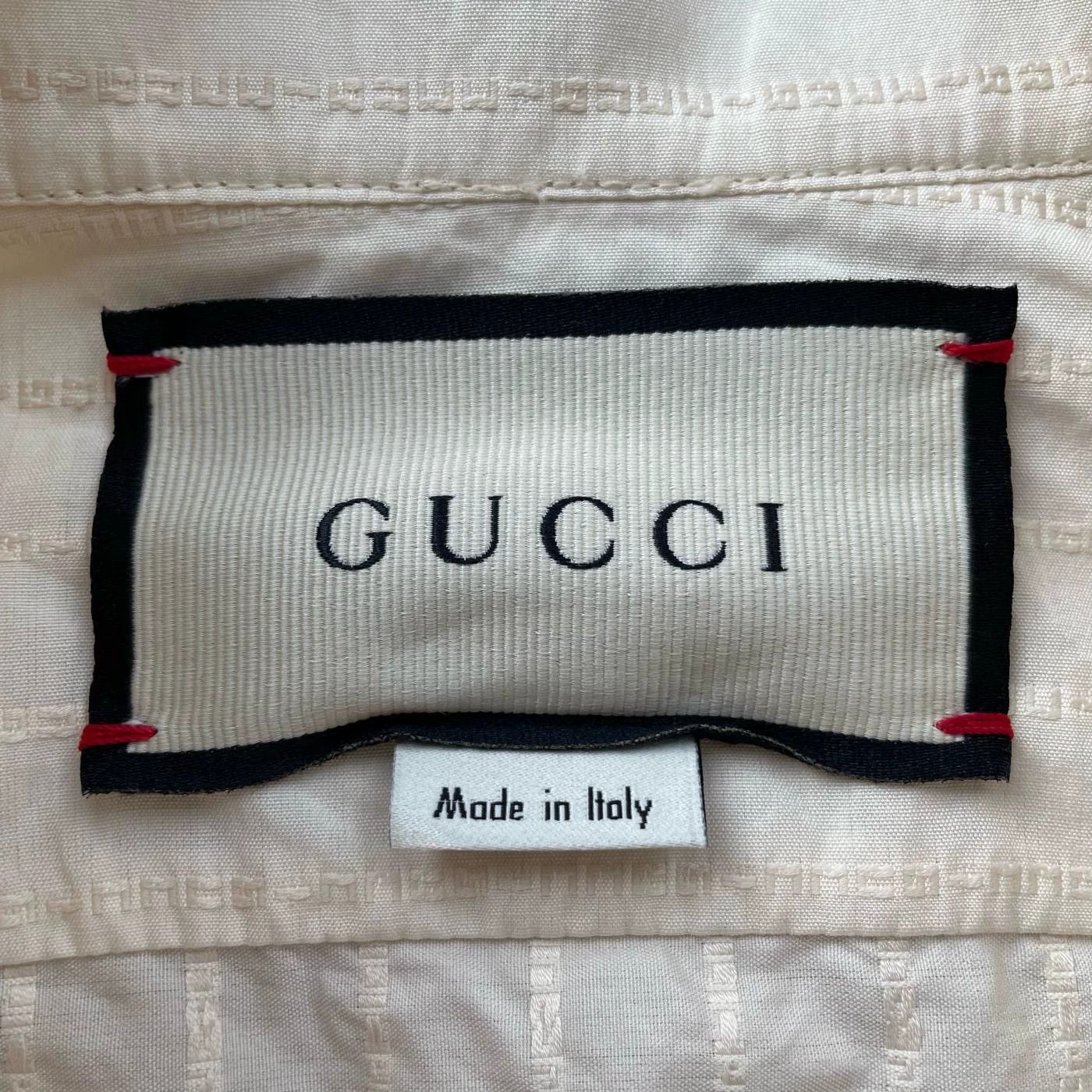 Gucci Gucci Crystal-Embroidered Ivory LS Shirt 39 Size US M / EU 48-50 / 2 - 6 Thumbnail