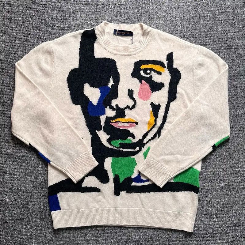 Louis Vuitton Louis Vuitton White Wool Men's Knit Sweater 0089 Size US M / EU 48-50 / 2 - 1 Thumbnail