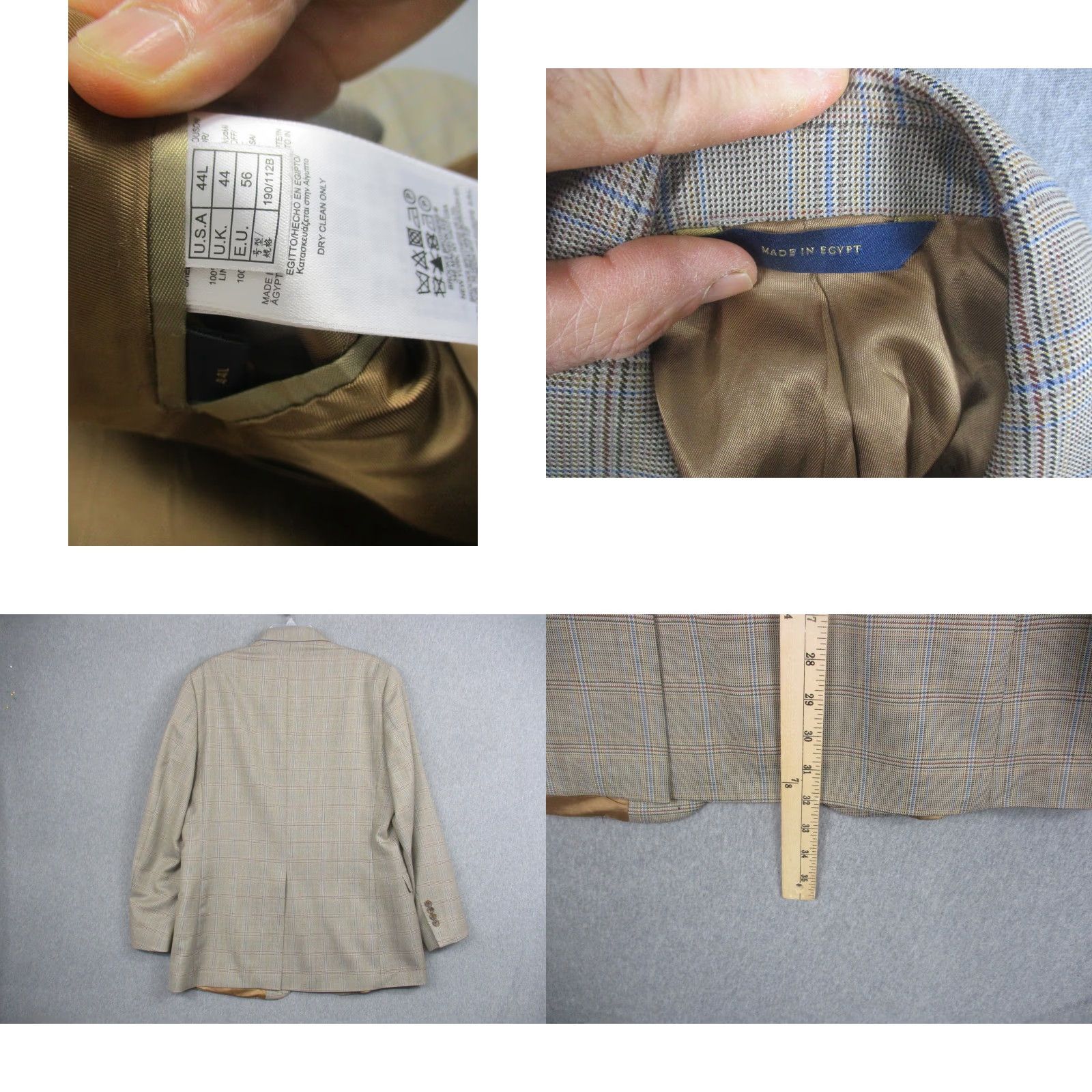 Brooks Brothers Brooks Brothers Blazer Mens 44 Beige Plaid Wool Fitzgerald Fit Sport Coat Jacket Size 44R - 8 Thumbnail