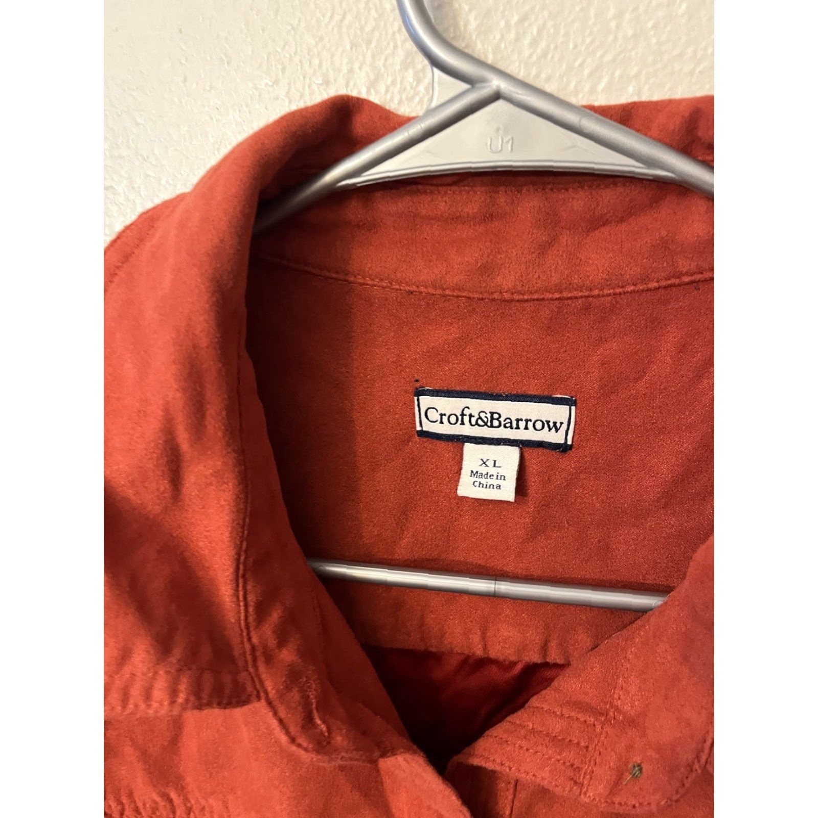 Croft & Barrow Croft & Barrow Shirt XL Women's Orange Button Up Long Sleeve Faux Suede Size XL / US 12-14 / IT 48-50 - 2 Thumbnail