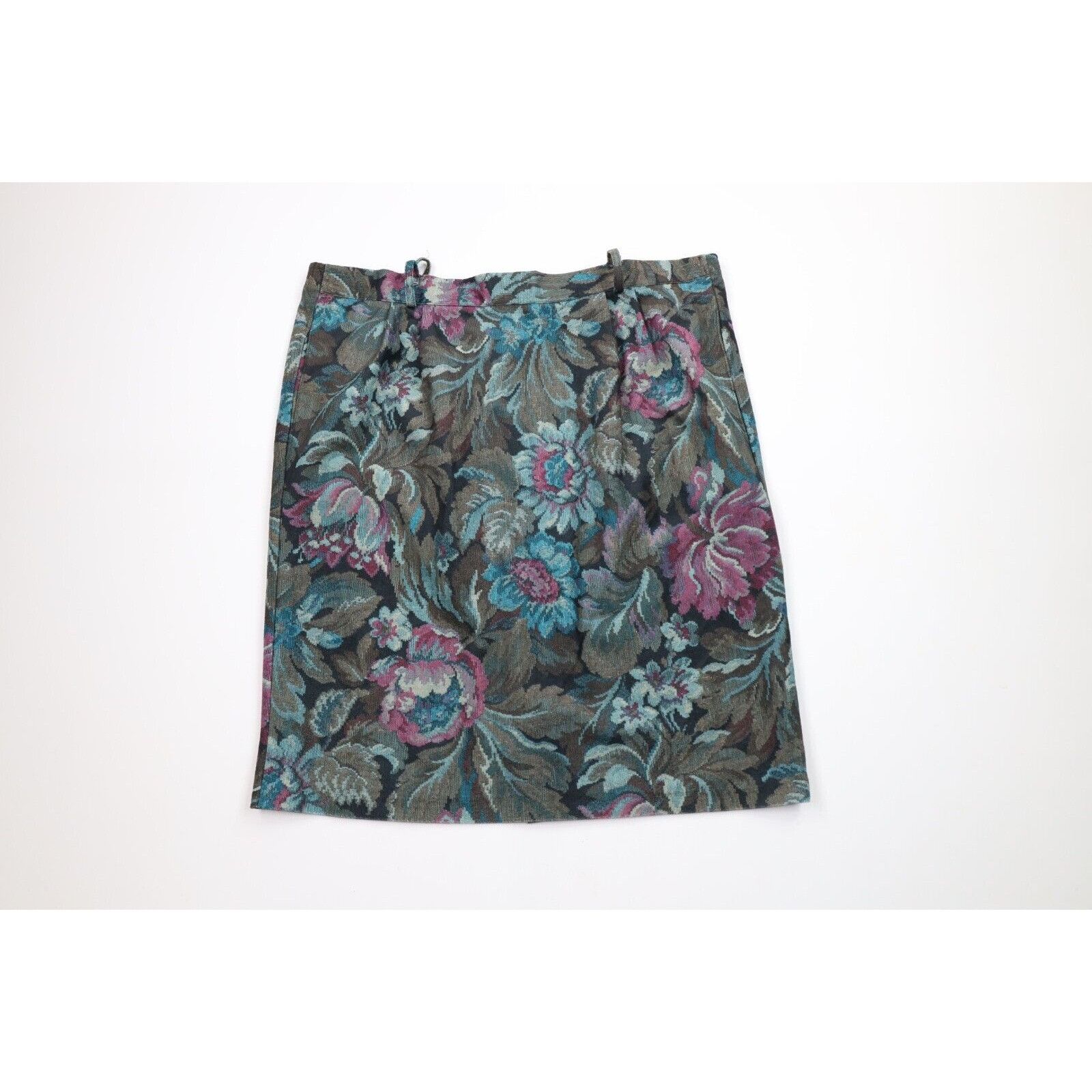 Vintage Vintage 80s 90s Mid Mod Abstract Flower Skirt Size 38" / US 16 / IT 52 - 1 Thumbnail