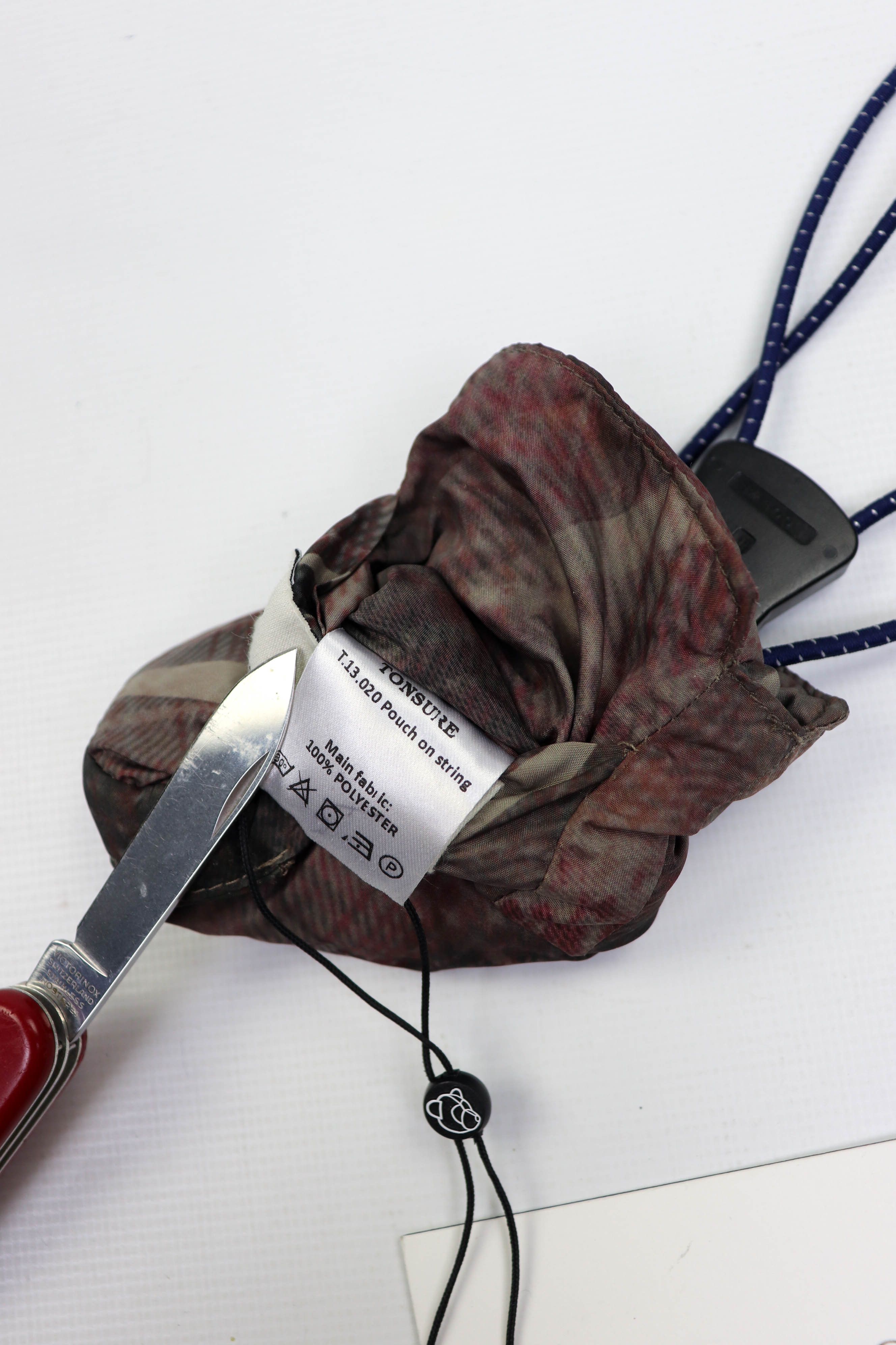 Tonsure Tonsure S/S 2019 Crunched Check Elastic Cord Detail Pouch Size ONE SIZE - 8 Thumbnail
