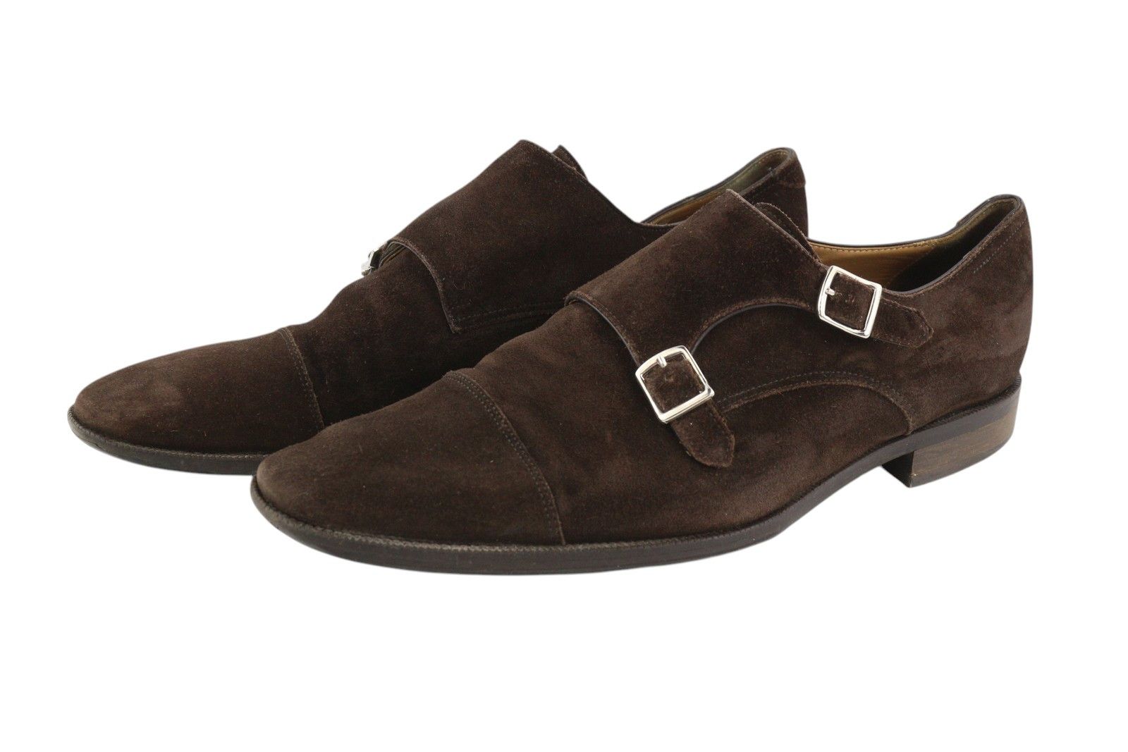 Suitsupply EU44 Brown Suede Leather Square Toe Monk Shoes 83576 Size US 11 / EU 44 - 2 Thumbnail