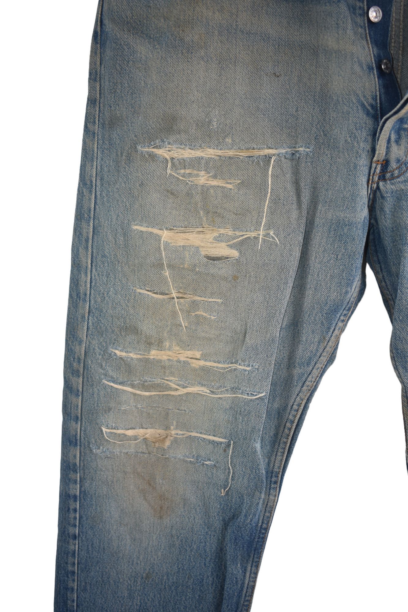 Jean × Levi's × Vintage SUPER RARE 🔥 80's Levis 501 Distress Jeans W38 Size US 38 / EU 54 - 4 Thumbnail