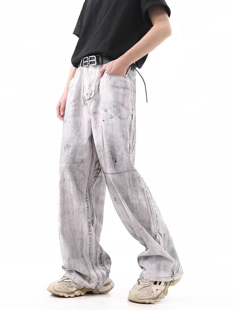 Japanese Brand × Jean Vintage washed and distressed scrap wide leg jeans Size US 30 / EU 46 - 2 Thumbnail